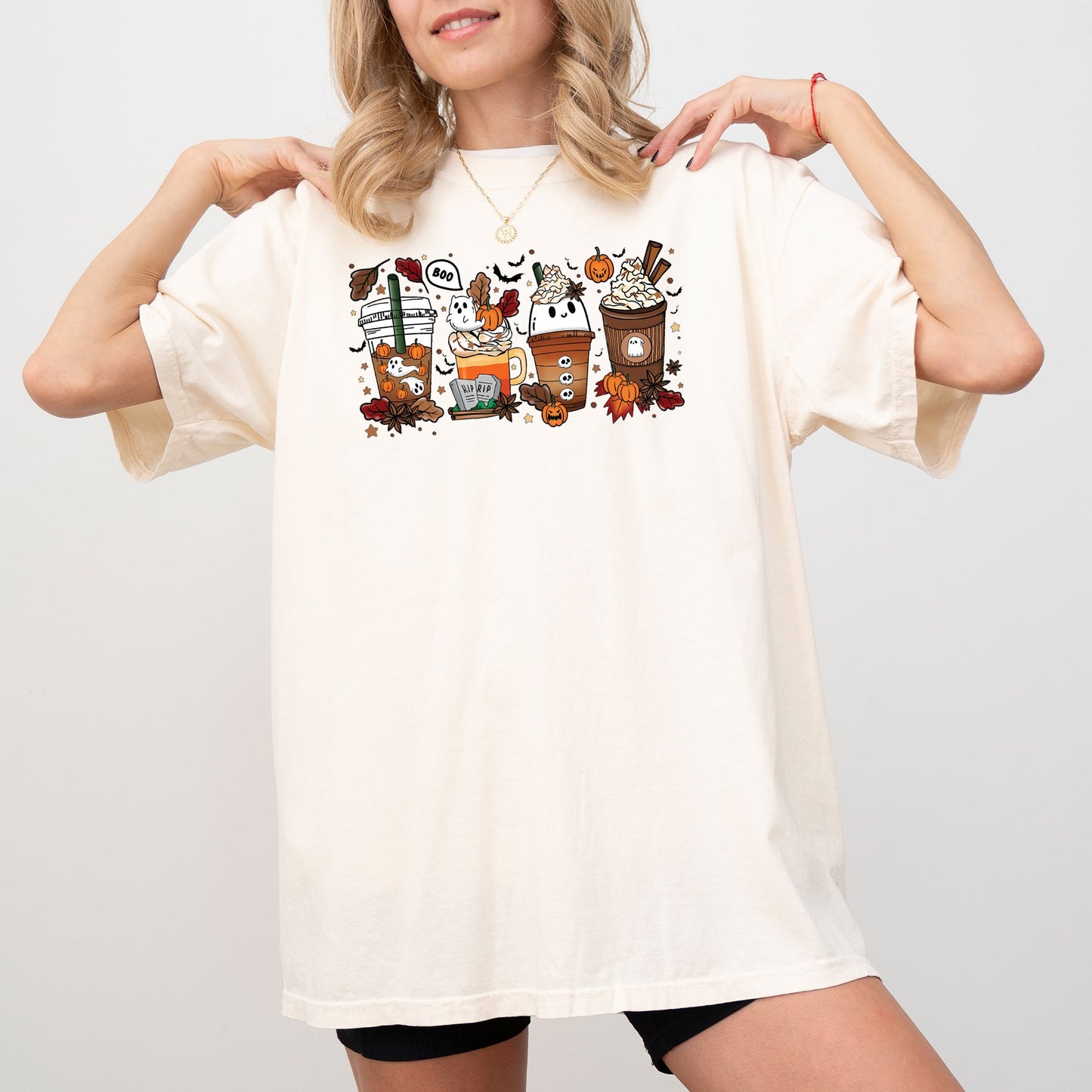 Halloween Coffee Spooky Graphic Comfort Colors T-Shirt