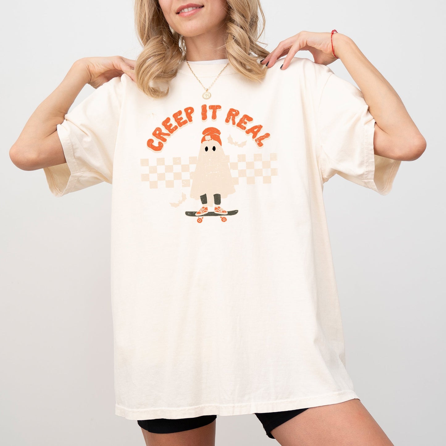 Ghost Retro Spooky Skeleton Halloween Costume Tshirt Comfort Colors T-Shirt