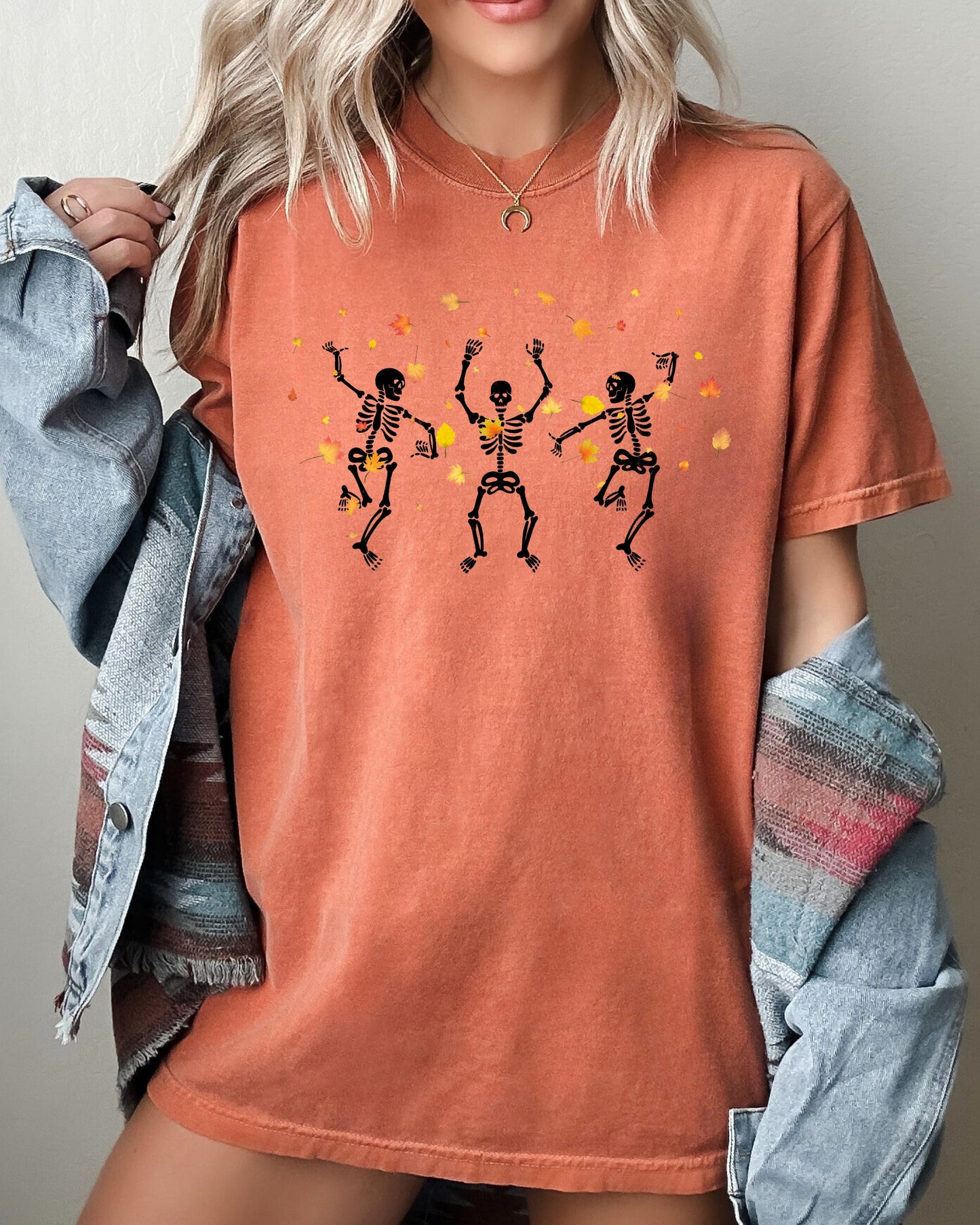 Fall Leaves Dancing Aesthetic Halloween Costume Tshirt Comfort Colors T-Shirt