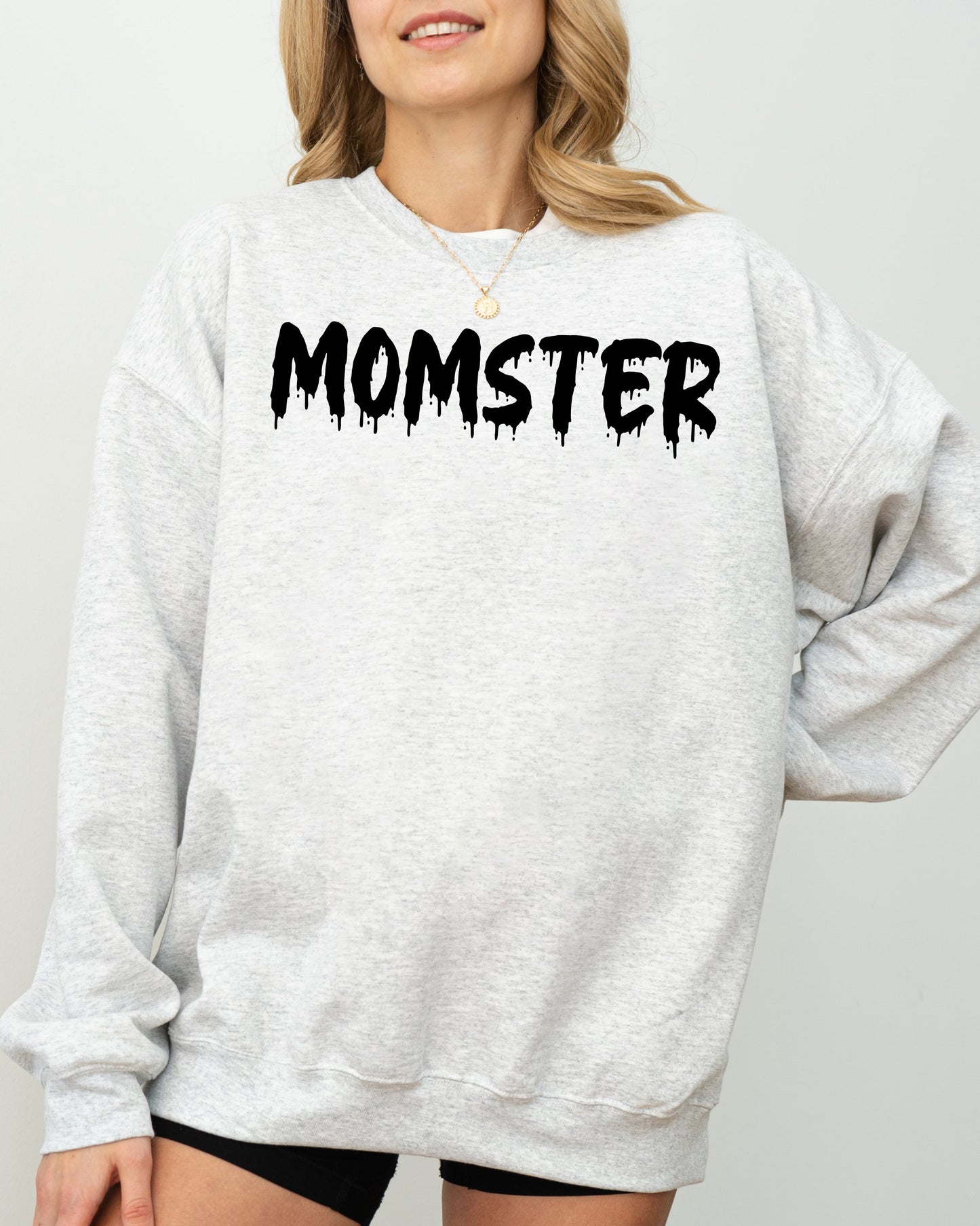 Momster Halloween Costume Sweatshirt Unisex Cotton-Polyester Blend