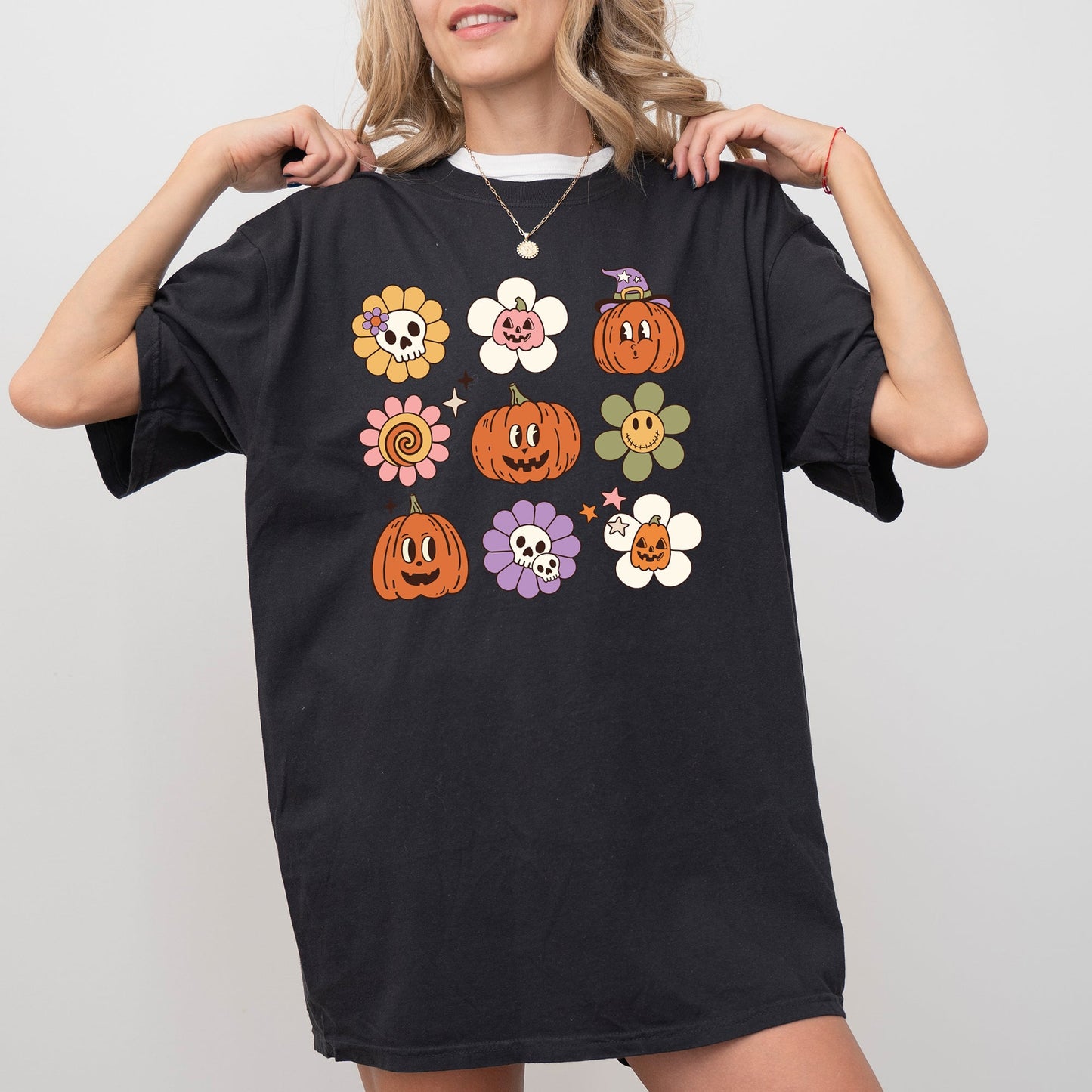 Retro Pumpkins Fall Halloween Costume Tshirt Comfort Colors T-Shirt