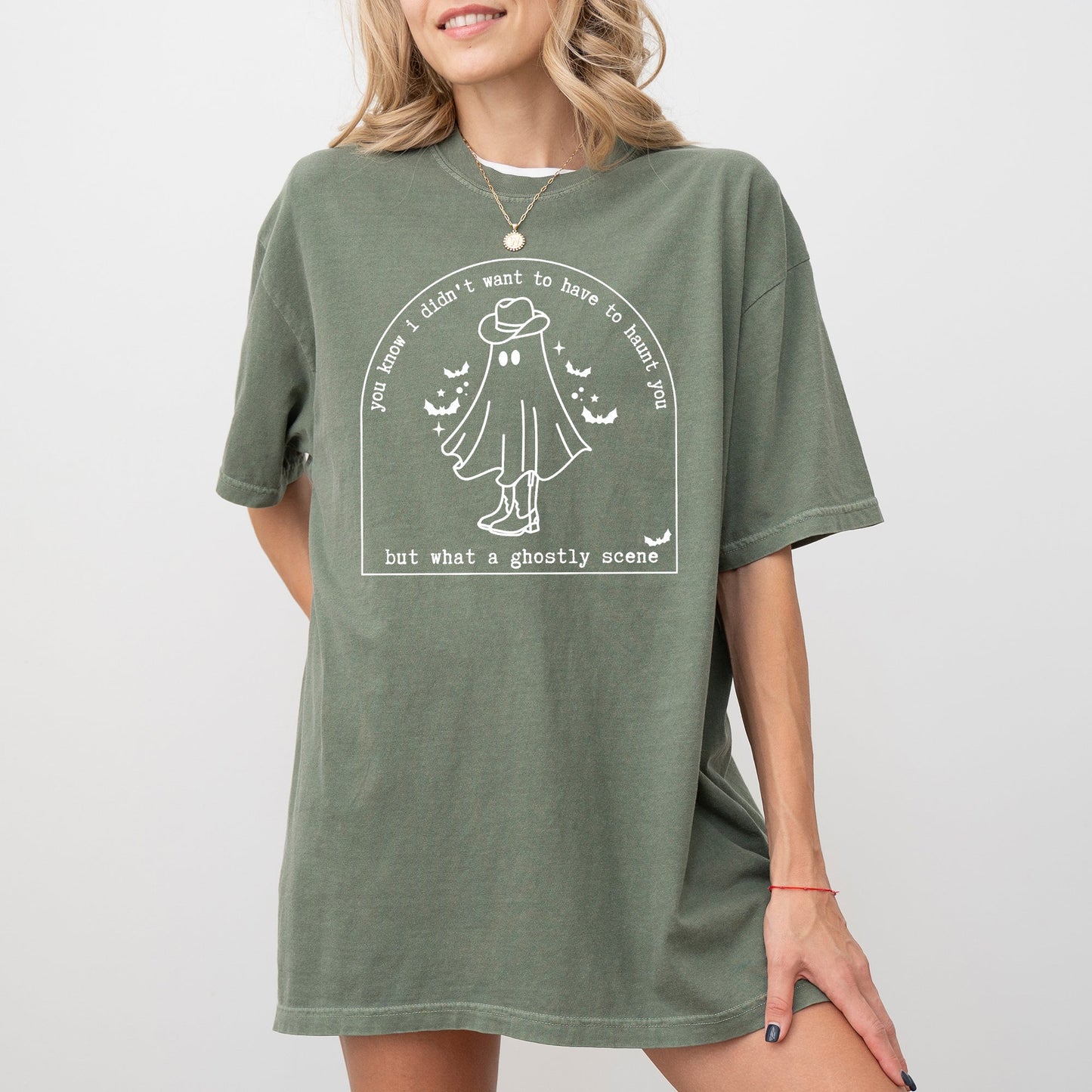 Ghostly Scene Halloween Aesthetic Tshirt Comfort Colors T-Shirt