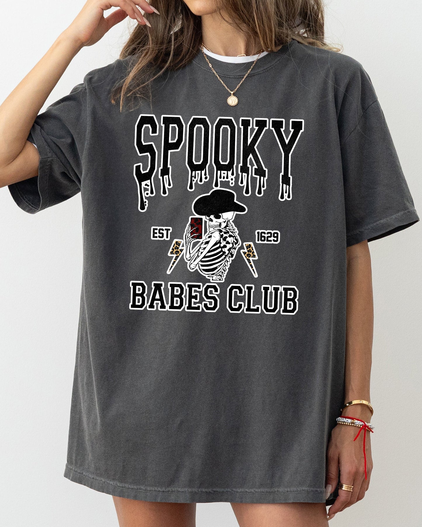 Spooky Babes Club Halloween Aesthetic Costume Tshirt Comfort Colors T-Shirt