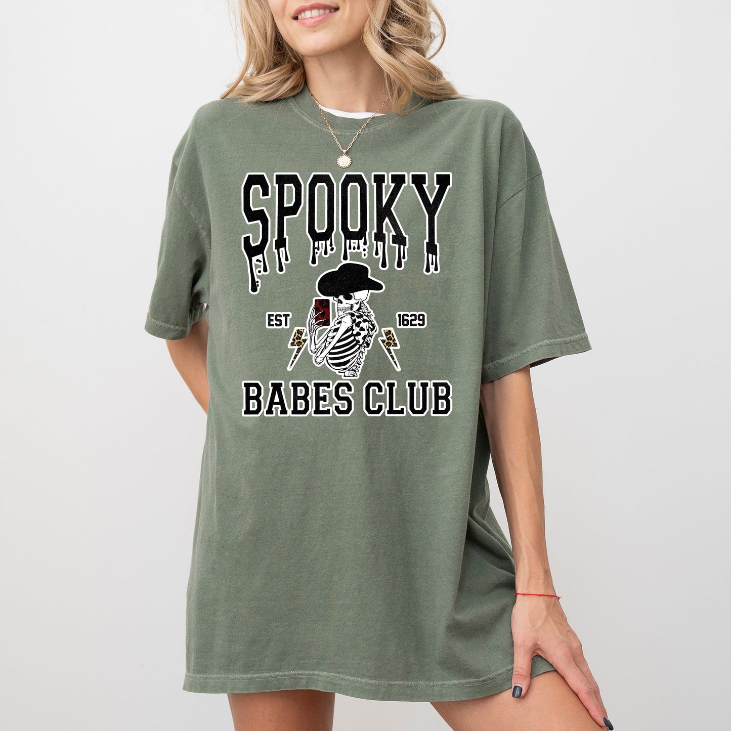 Spooky Babes Club, Ghost, Skeleton, Witch, Skull, Aesthetic, Meme, Halloween, Costume, Tshirt Comfort Colors T-Shirt