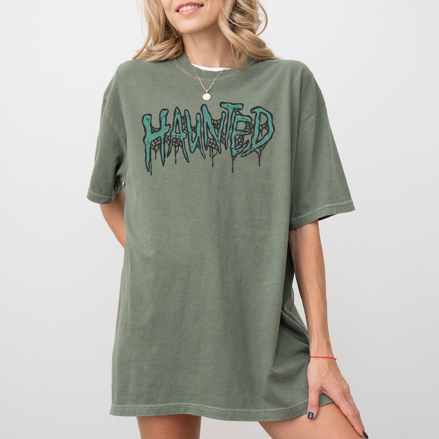 Haunted Skeleton Ghost Western Witch Skull Aesthetic Meme Halloween Costume Tshirt Comfort Colors T-Shirt