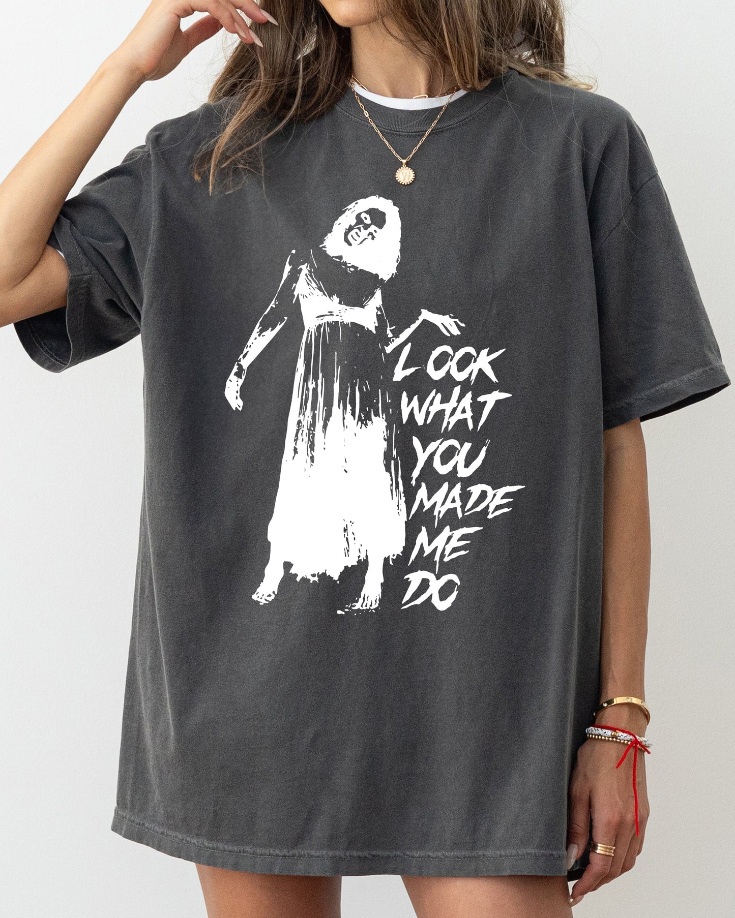Look What You Made Me Do, Skeleton, Ghost, Spooky, Scary, Skull, Western, Witch, Aesthetic, Meme, Halloween, Costume, Tshirt Comfort Colors T-Shirt