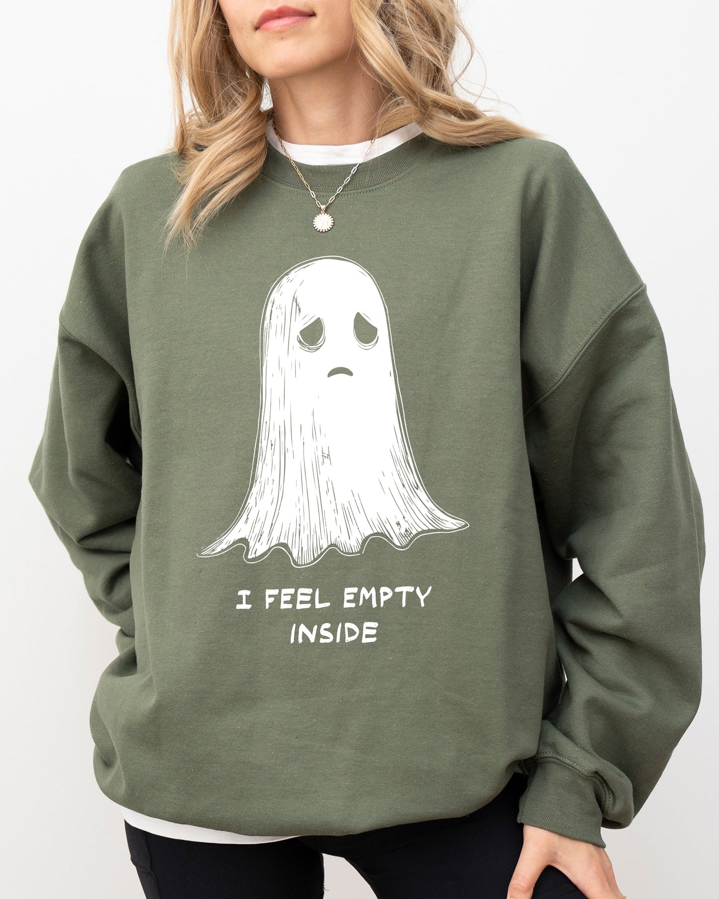 I Feel Empty Inside Ghost Aesthetic Sweatshirt Mental Health