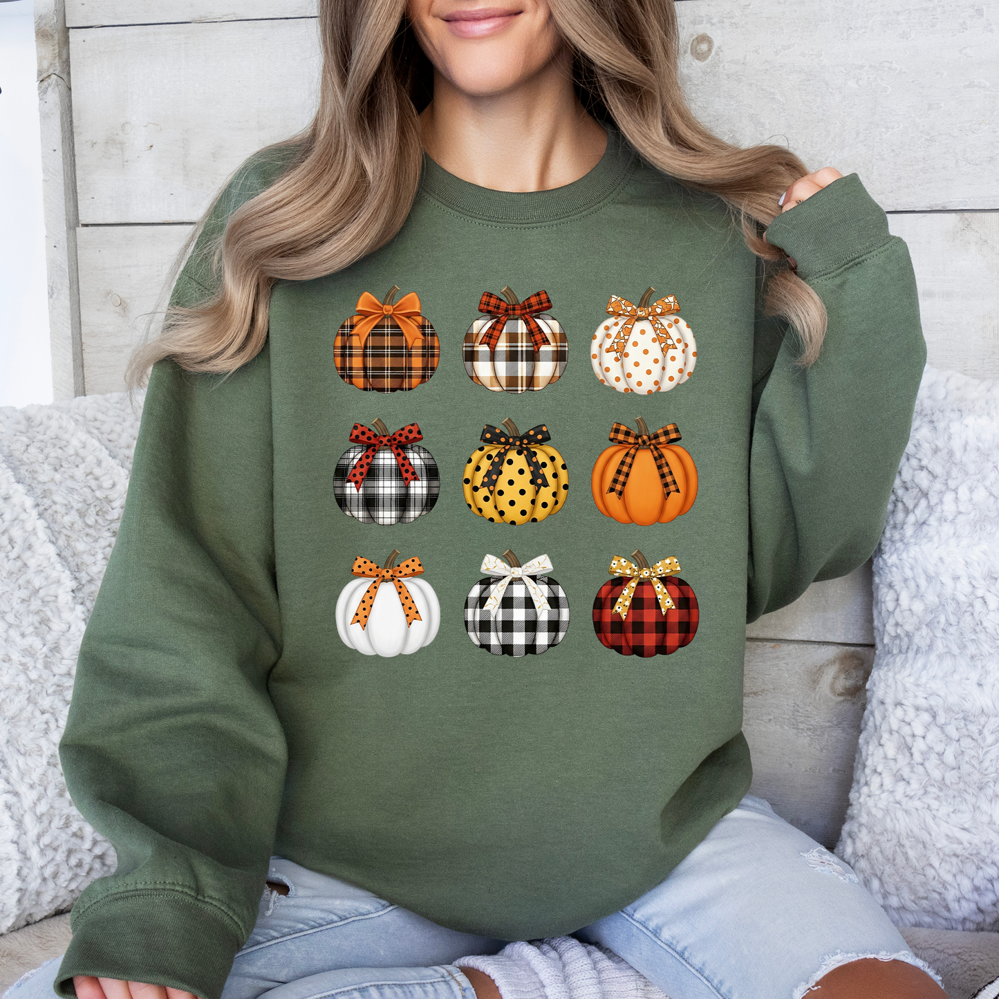 Patterned Pumpkins Classic Sweatshirt Halloween Fall Autumn Refinery Number One