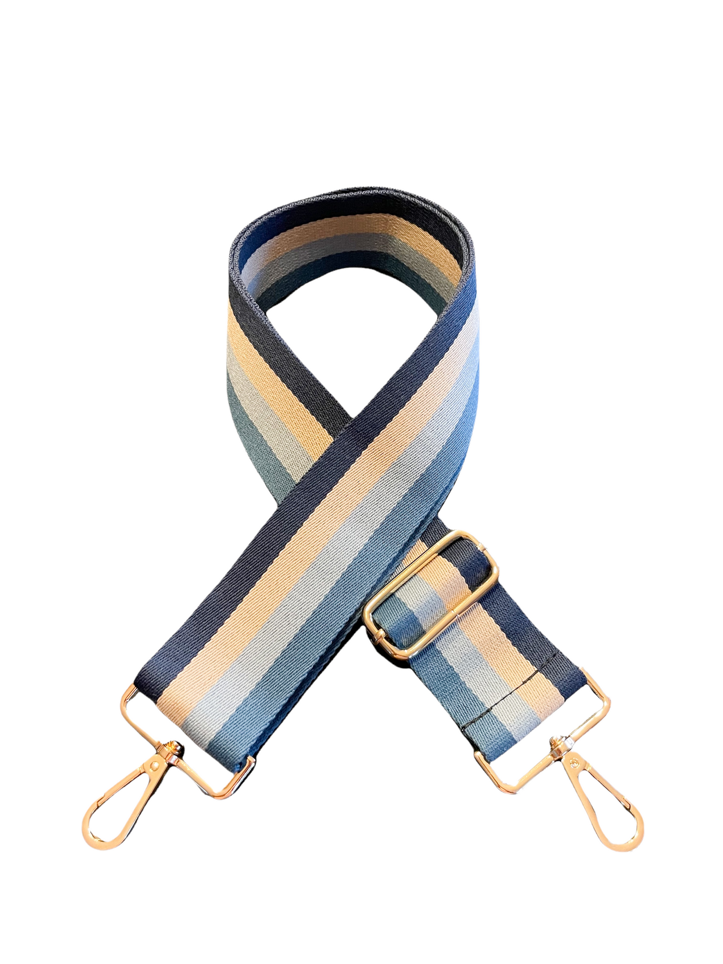 Denim Stripe Gold Hardware Bag Strap