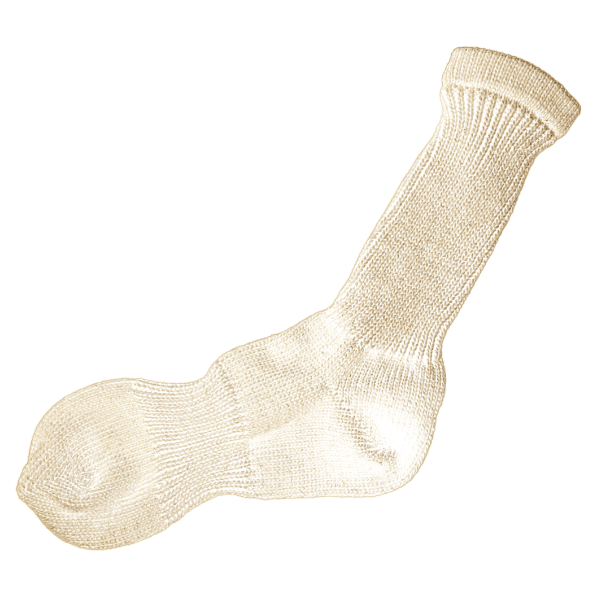 Men's 100% Cotton Sport Crew Socks Natural Color Solid