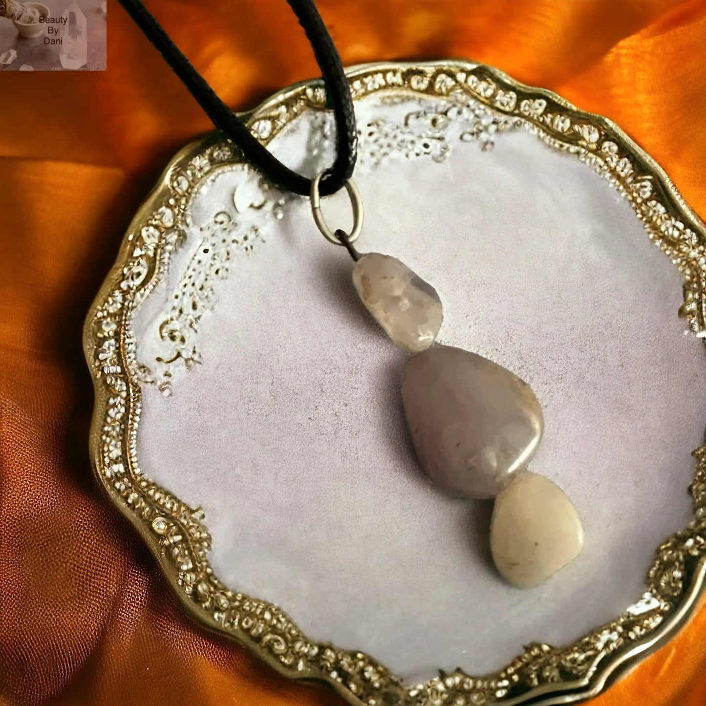 Amethyst Necklace Leather Cord Jewelry by Beauty by Dani