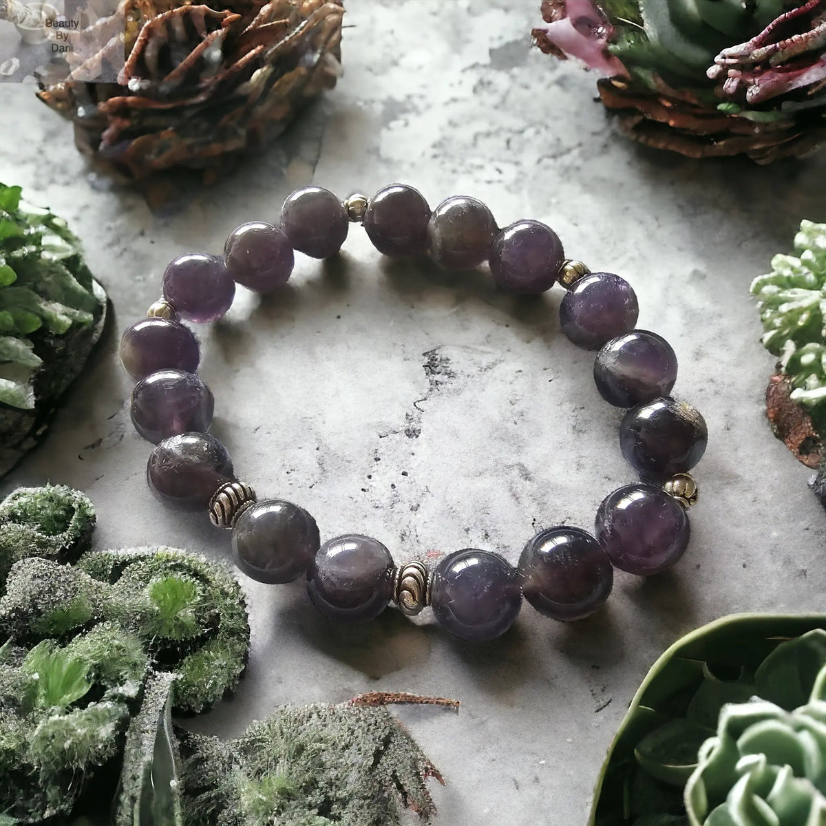 Natural Amethyst 10mm Beads Bracelet