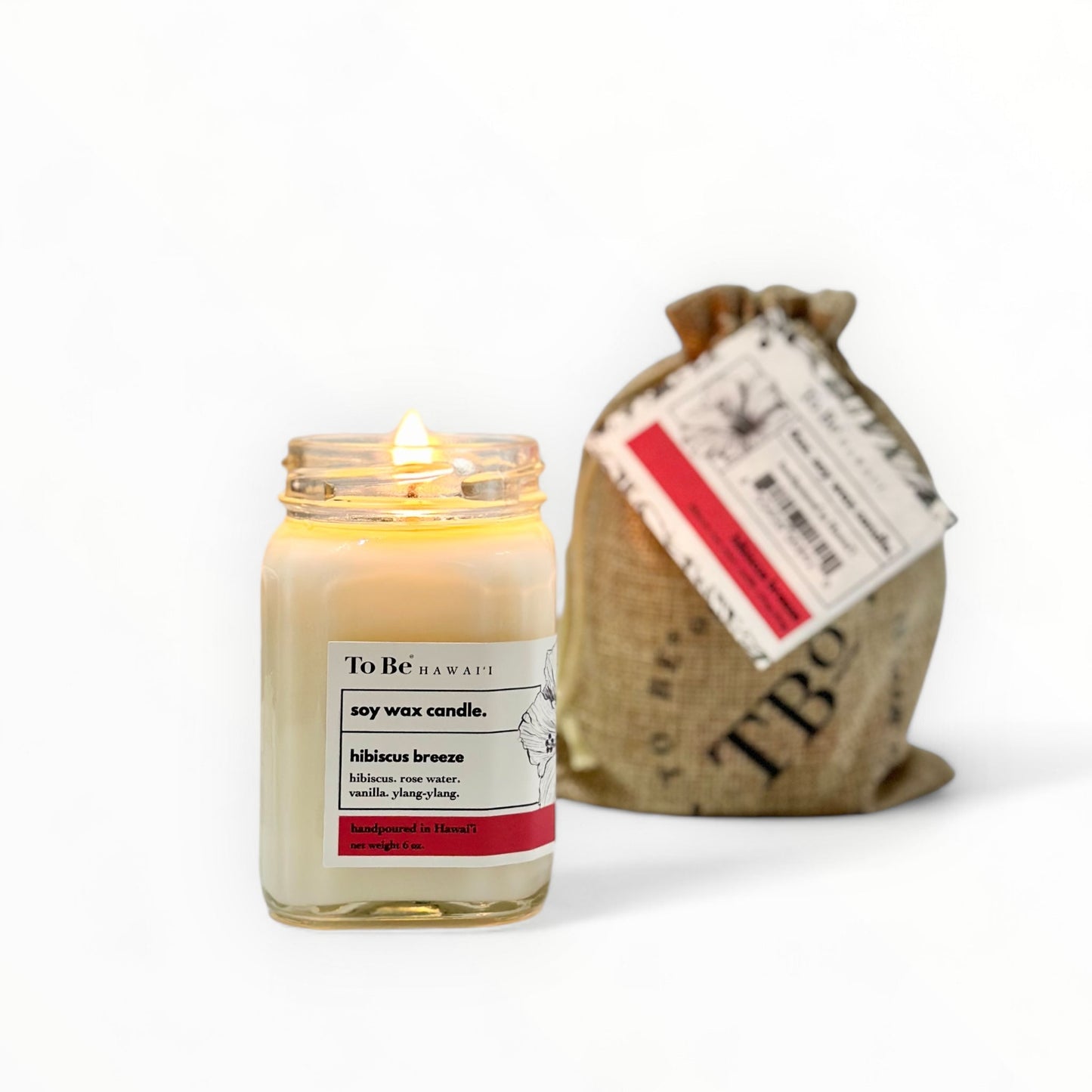 Hibiscus Breeze Natural Soy Wax Candle Handcrafted