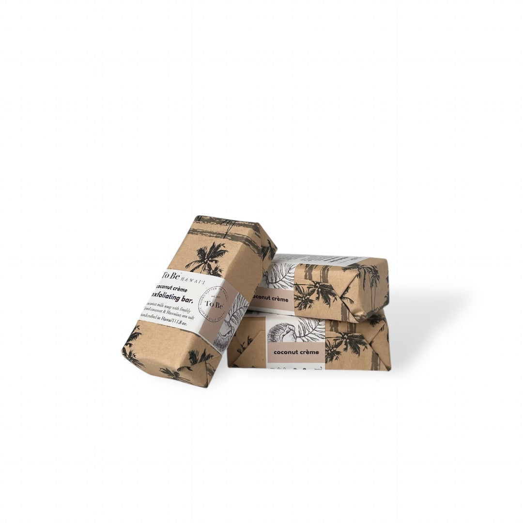 Coconut Crème Exfoliating Bar with Sea Salt Handcrafted on Maui