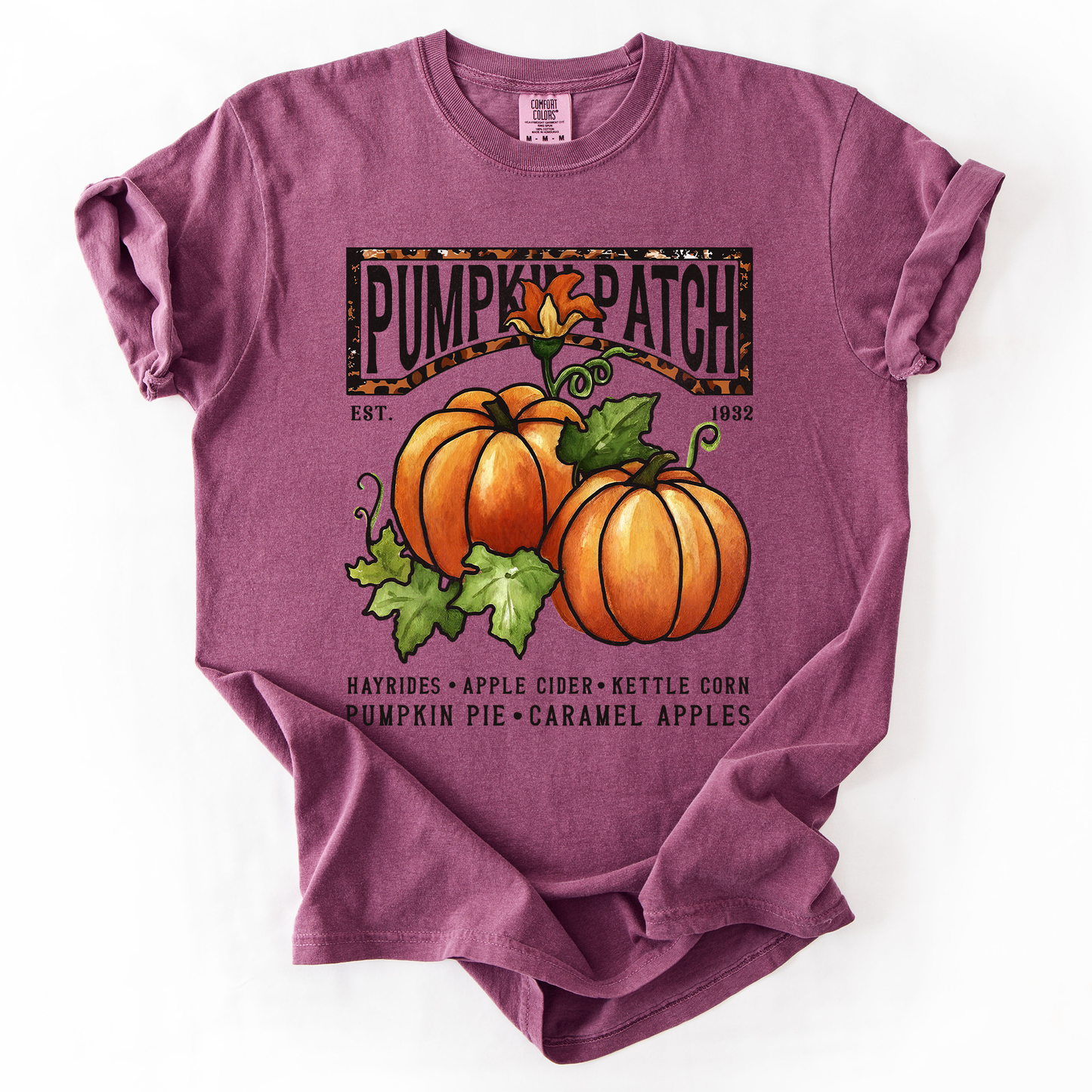 Pumpkin Patch Leopard Print Relaxed Fit Comfort Colors T-Shirt Refinery Number One