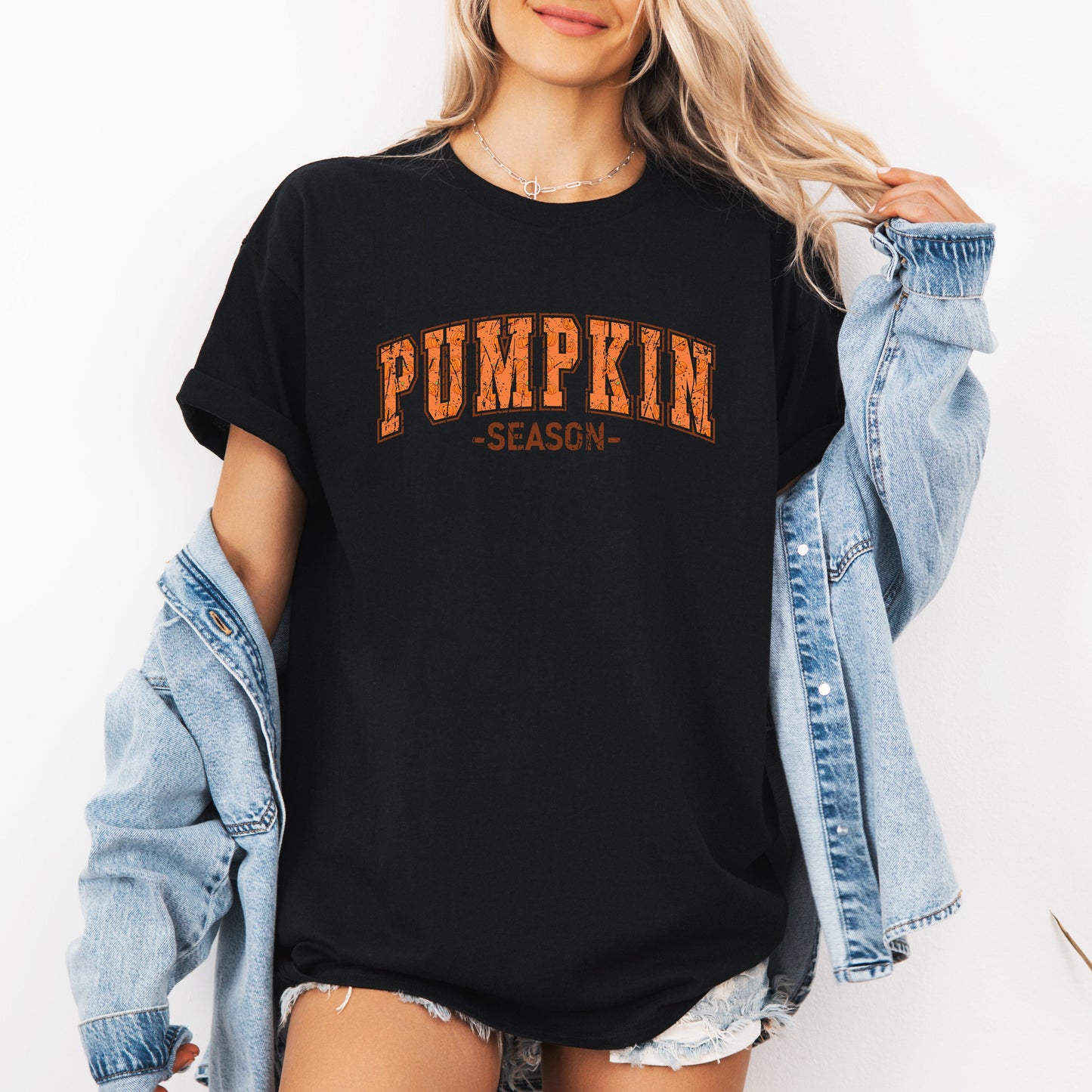 Pumpkin Season Classic Varsity Tshirt Halloween Fall Autumn