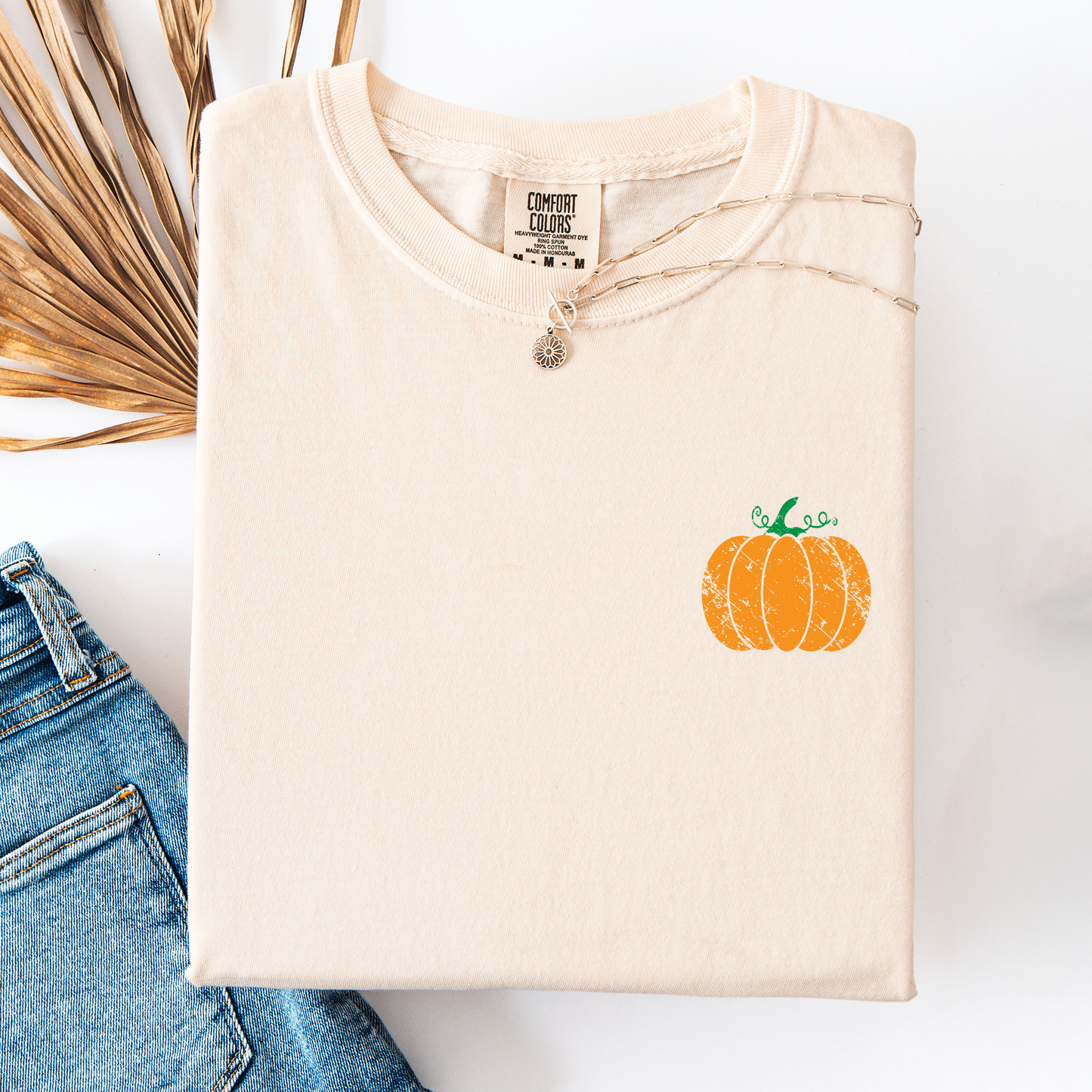 Pumpkin Leopard-Print Comfort Colors Pocket T-Shirt Refinery Number One