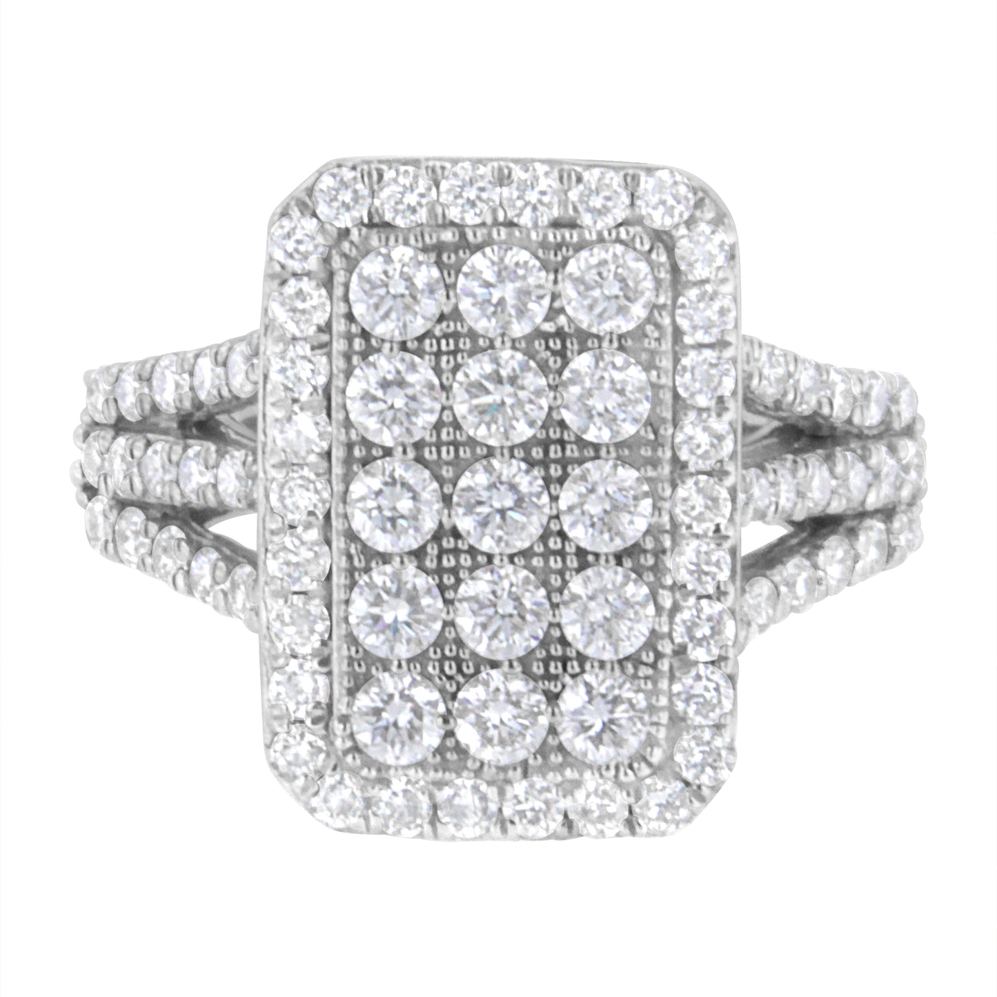 .925 Sterling Silver 1 9/10 Cttw Lab Grown Diamond Cluster Ring (F-G Color, Vs2-Si1 Clarity) - Size 7