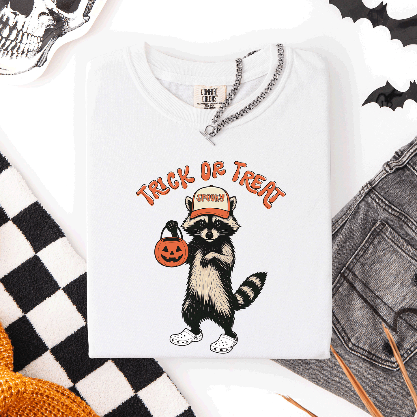 Raccoon, Trick or Treat, Cute, Halloween, Spooky, Comfort Colors T-Shirt