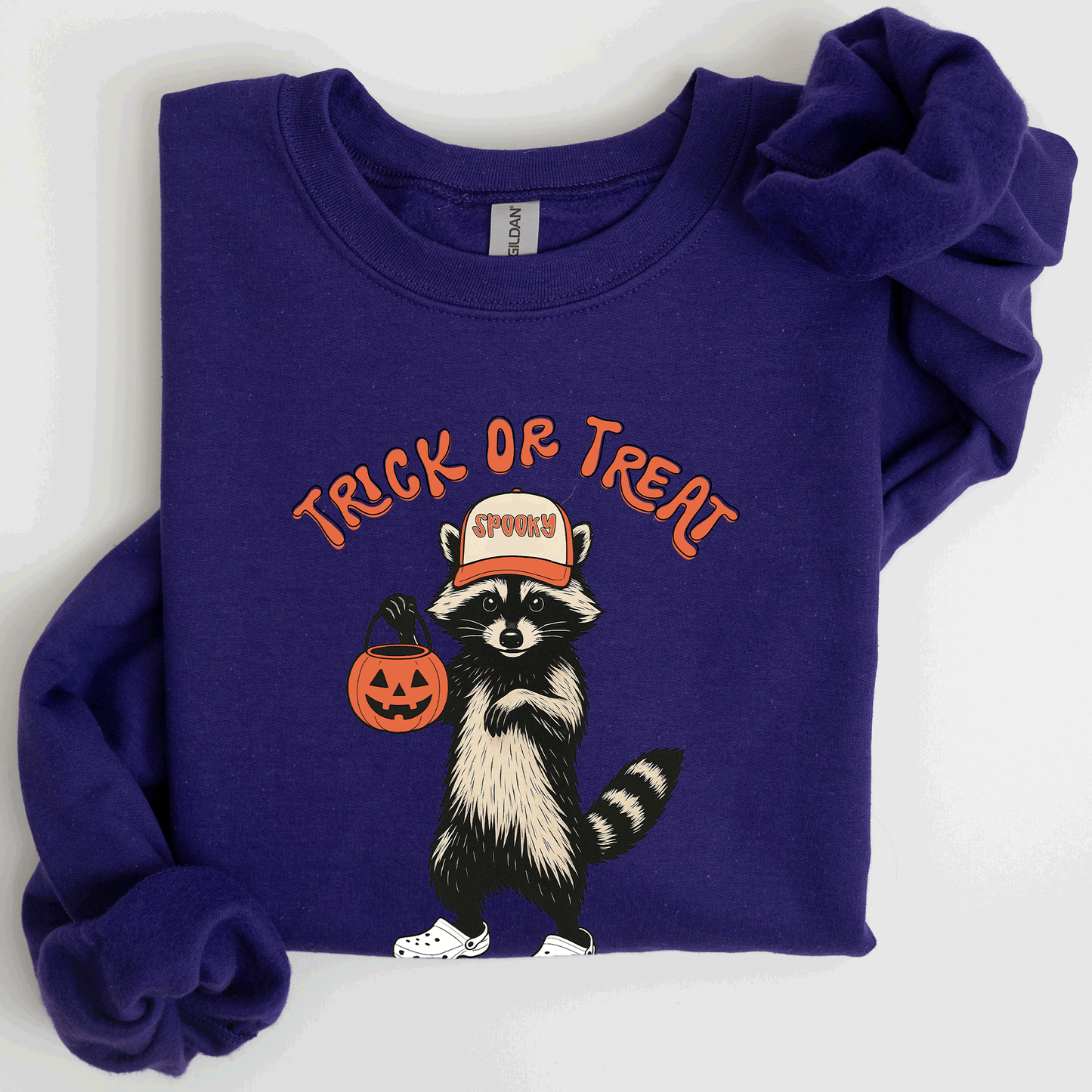 Raccoon, Trick or Treat, Cute, Halloween, Spooky Sweatshirt