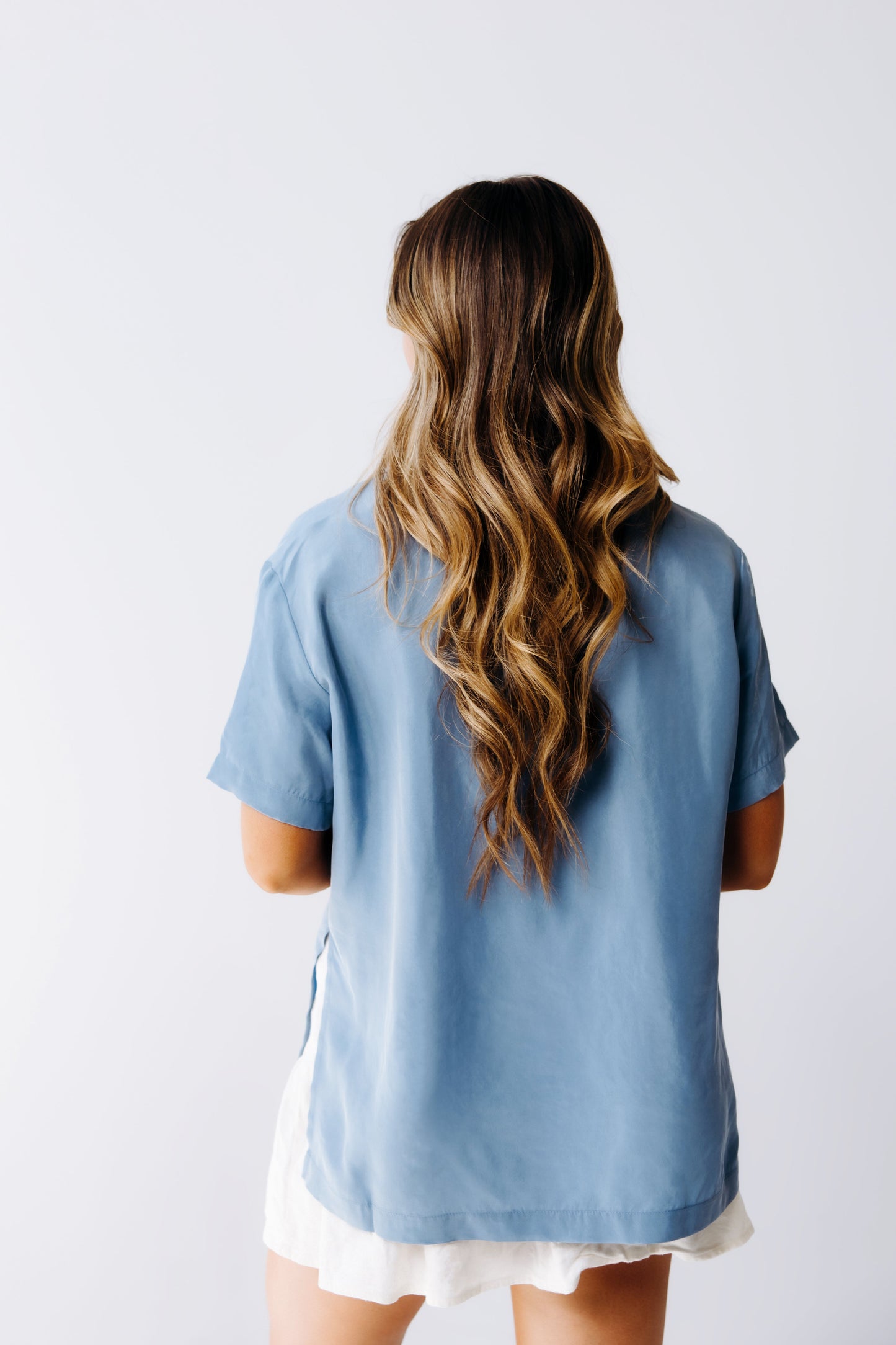 Washable Cupro Silk-Like Button Down Shirt