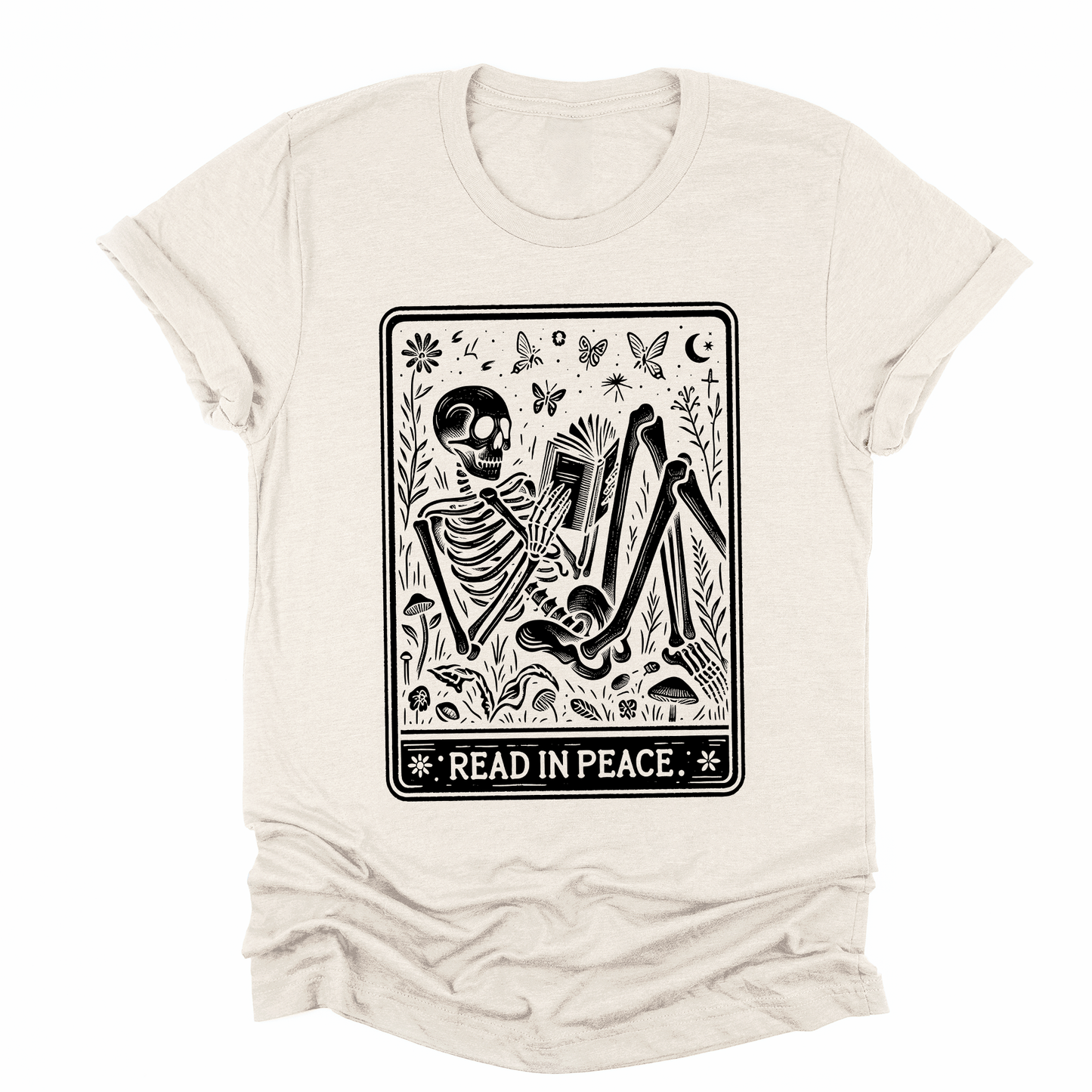 Read In Peace, Tarot, Skeleton, Halloween, Booktok, Library, Bookish, Graphic Tee, Tshirt