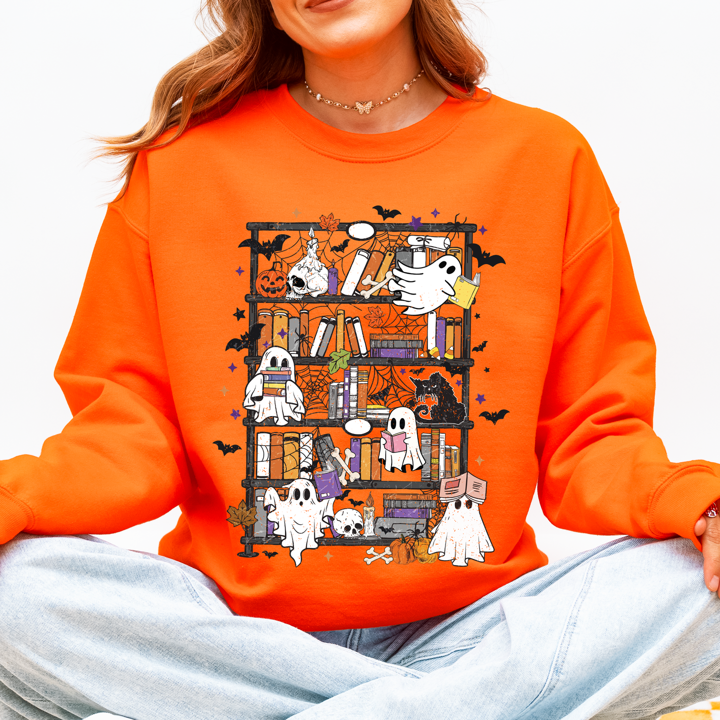 Reading Ghosts Cozy Graphic Sweatshirt Unisex Refinery Number One