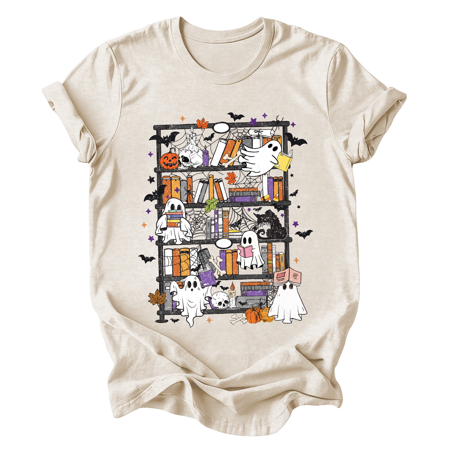 Reading Ghosts, Bookish, Library, Spooky, Halloween, Booktok, Trending Graphic Tee, Tshirt