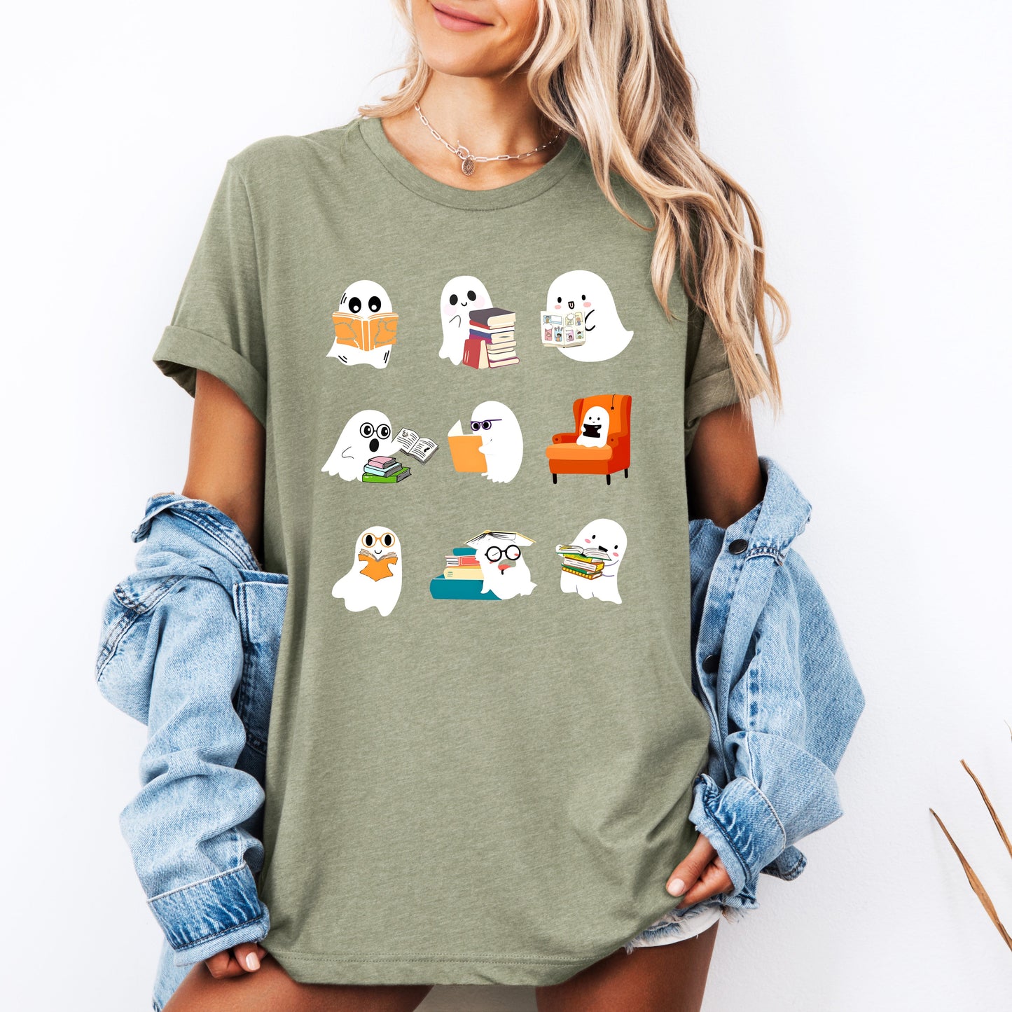 Reading Ghosts Halloween Graphic Tee Tshirt Refinery Number One
