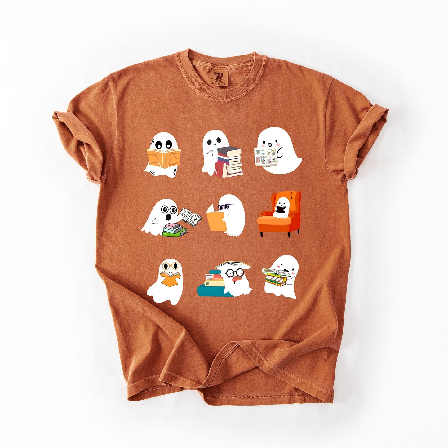Reading Ghosts, Halloween, Library, Books, Comfort Colors T-Shirt