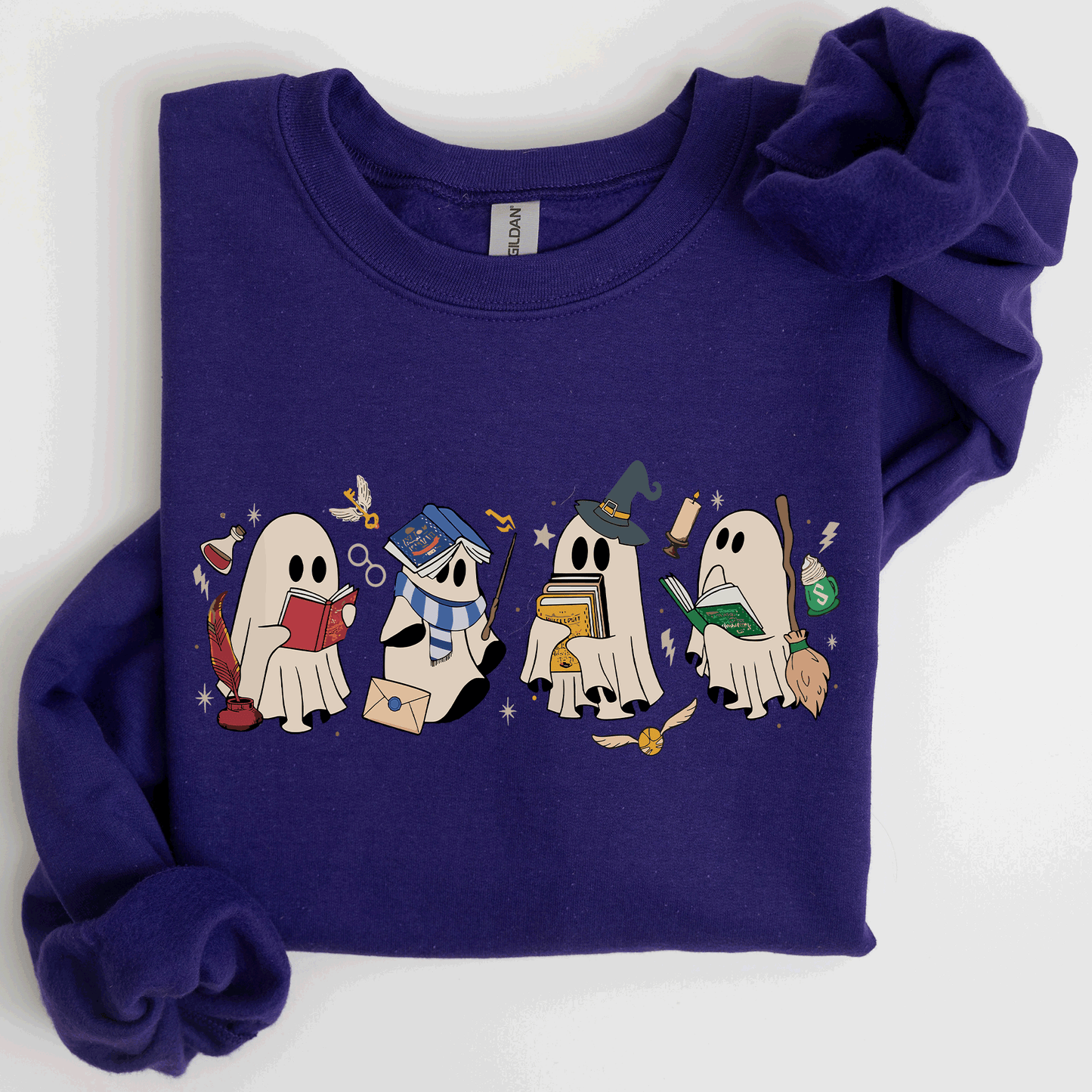 Reading Ghosts Halloween Graphic Sweatshirt Refinery Number One