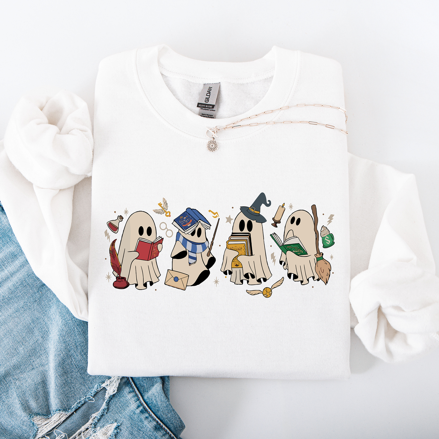 Reading Ghosts, Witches, Wizards, Halloween, Trending Graphic Sweatshirt