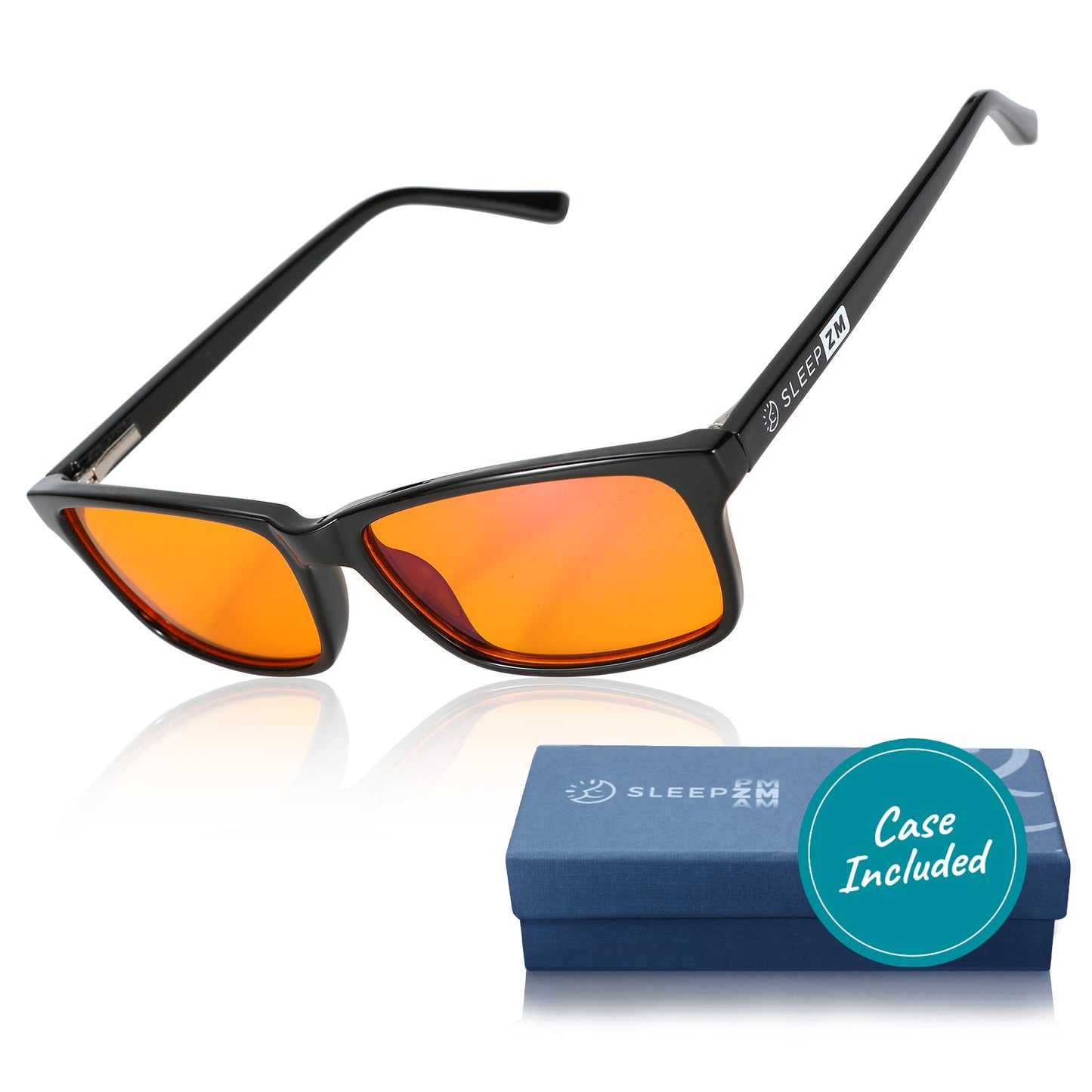 Night-Time Blue Light Blocking Rectangular Glasses Black Sleep ZM