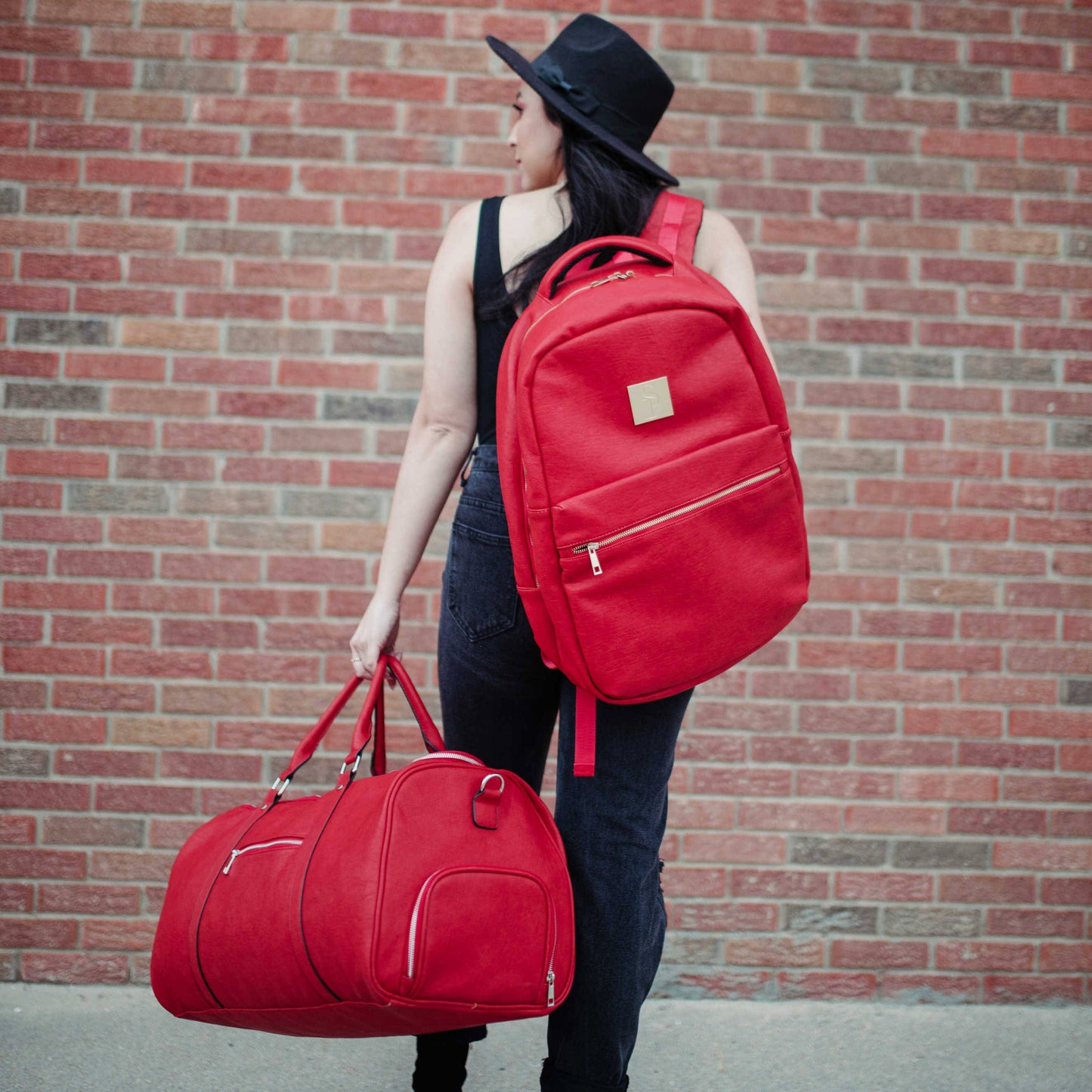 Red Leather XL Commuter Bag Sole Premise