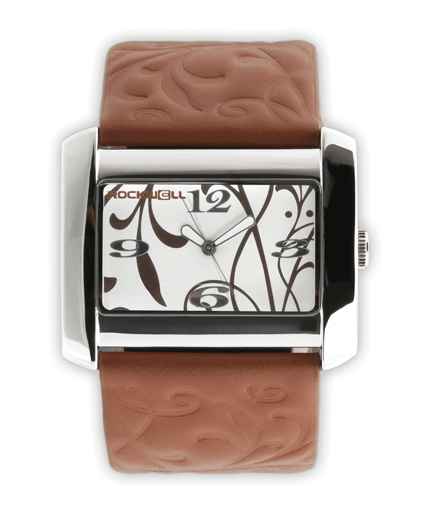 Vanessa Brown White Genuine Leather Band Watch Rockwell Time