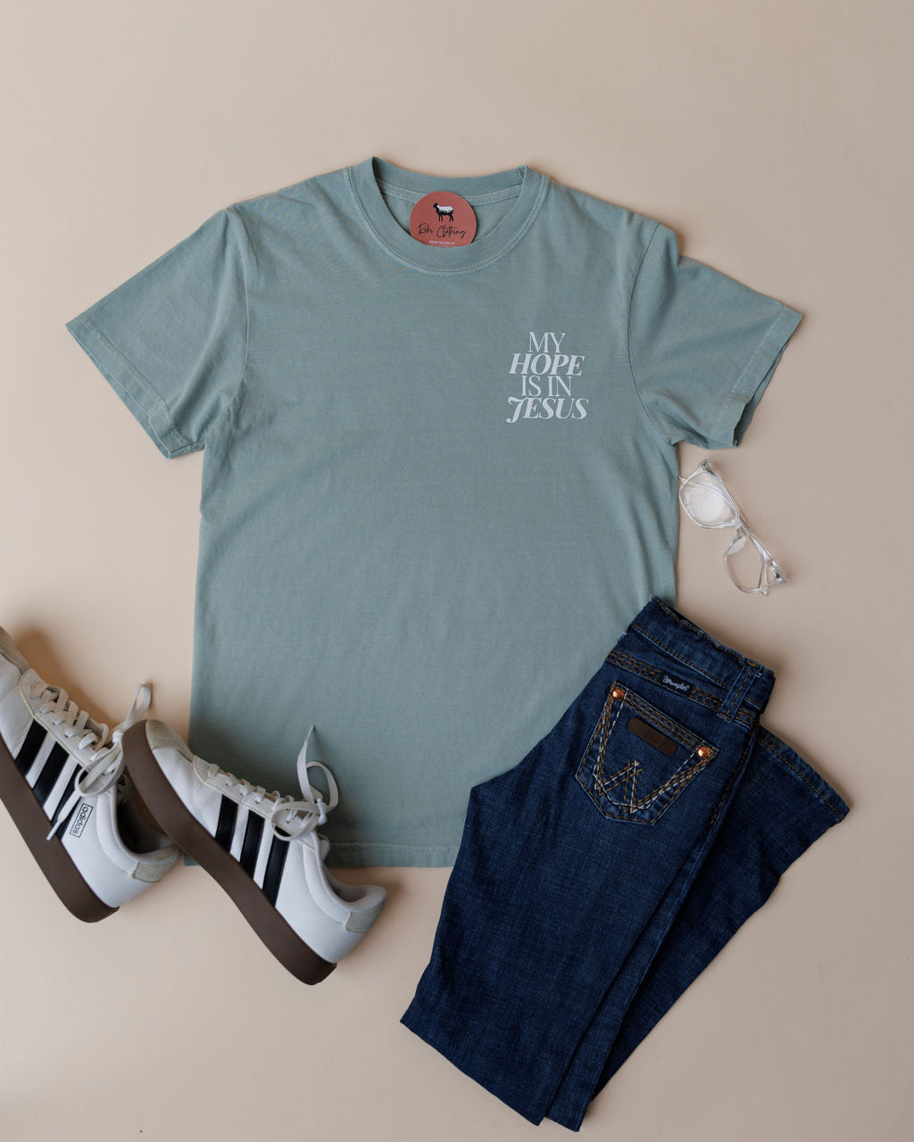 Hope Tee Bay Green Cotton T-Shirt Rohi Clothing