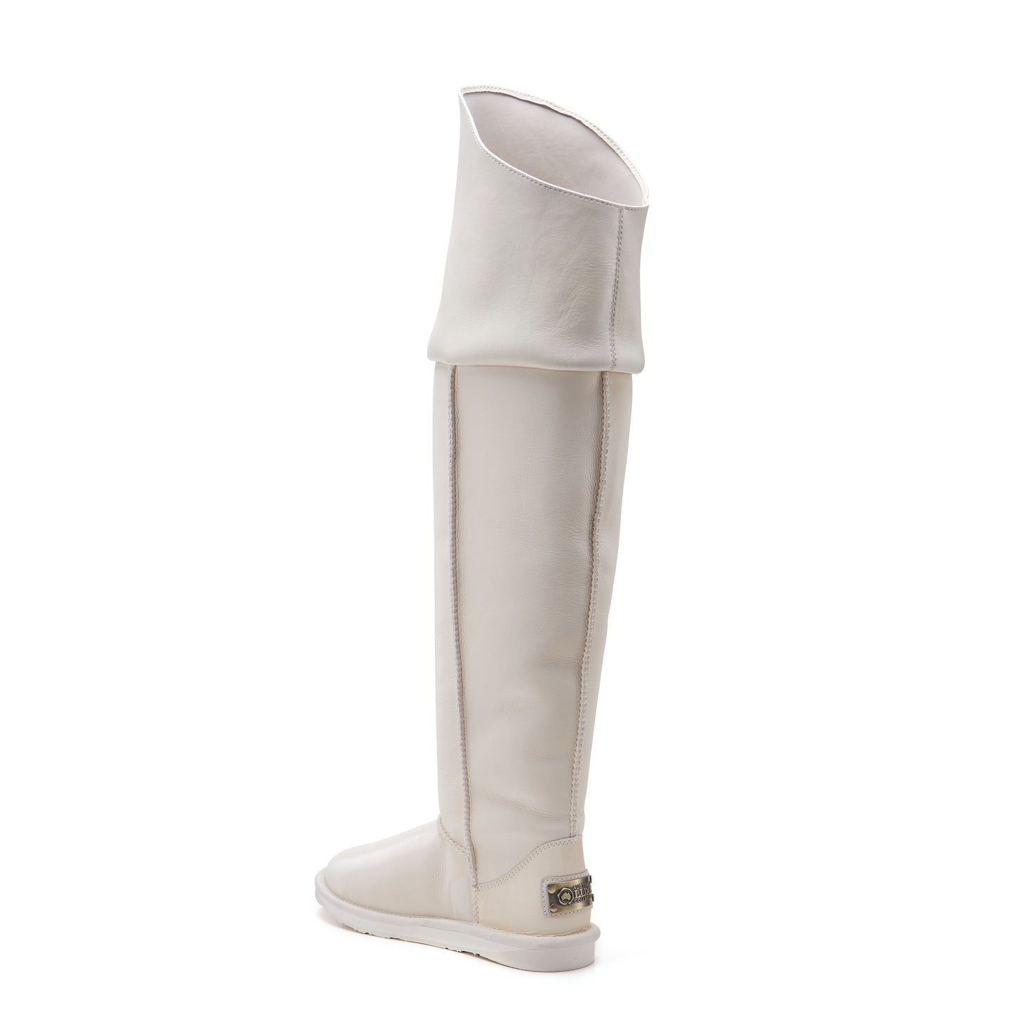 Slouch Tall Satin Pale Sheepskin Winter Boot Australia Luxe Collective