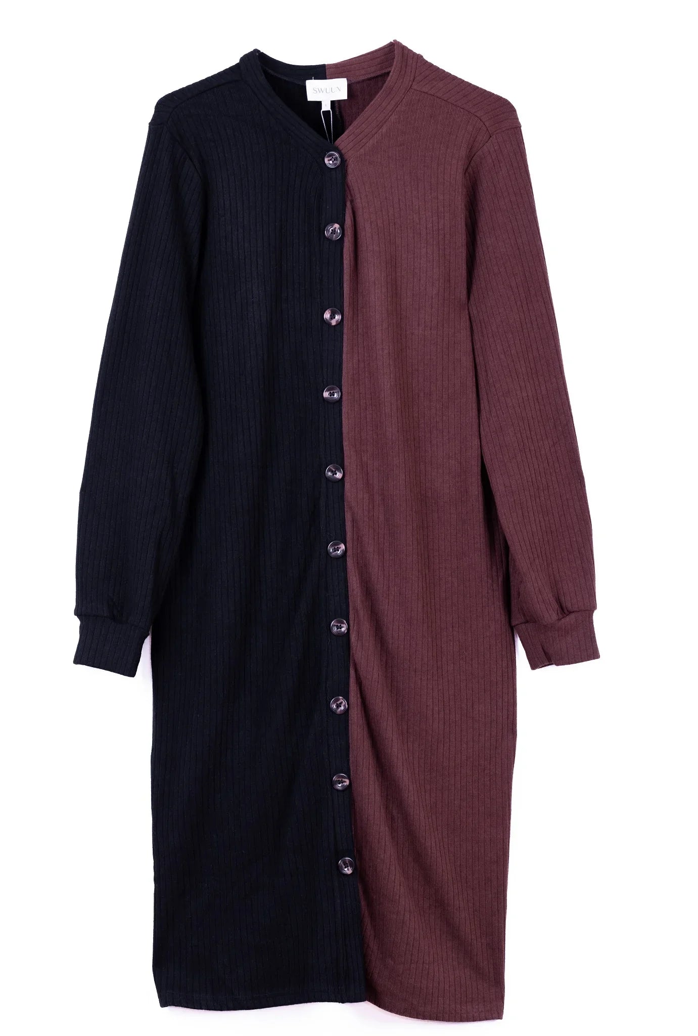 Plus Size Trendy Two Tone Button Down Dress The Trendy Dress