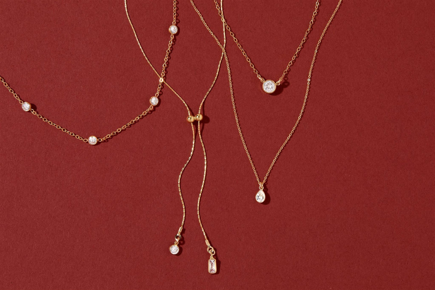 14k Gold Filled 4mm Cubic Zirconia Necklace Faye