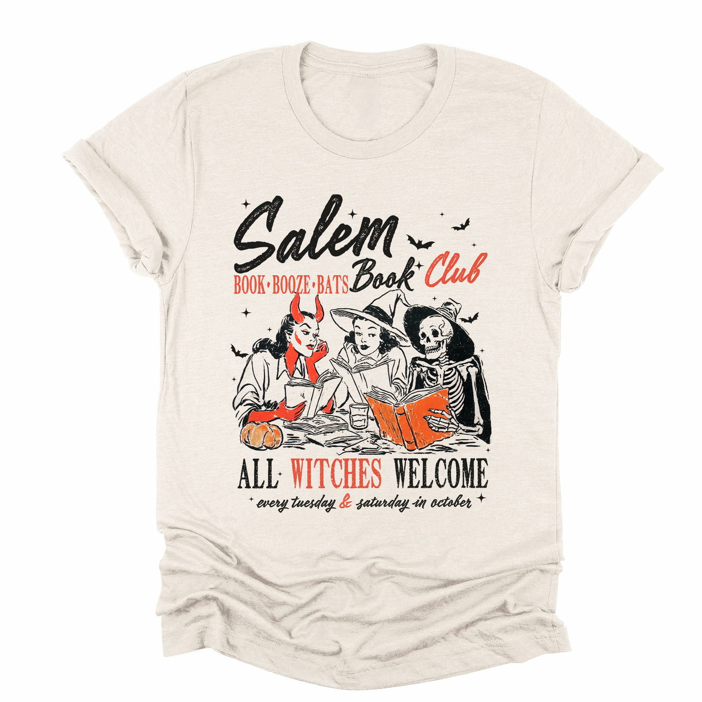 Salem Book Club, All Witches Welcome, Bookish, Booktok, Halloween, Trending Tshirt, Graphic Tee, Tshirt