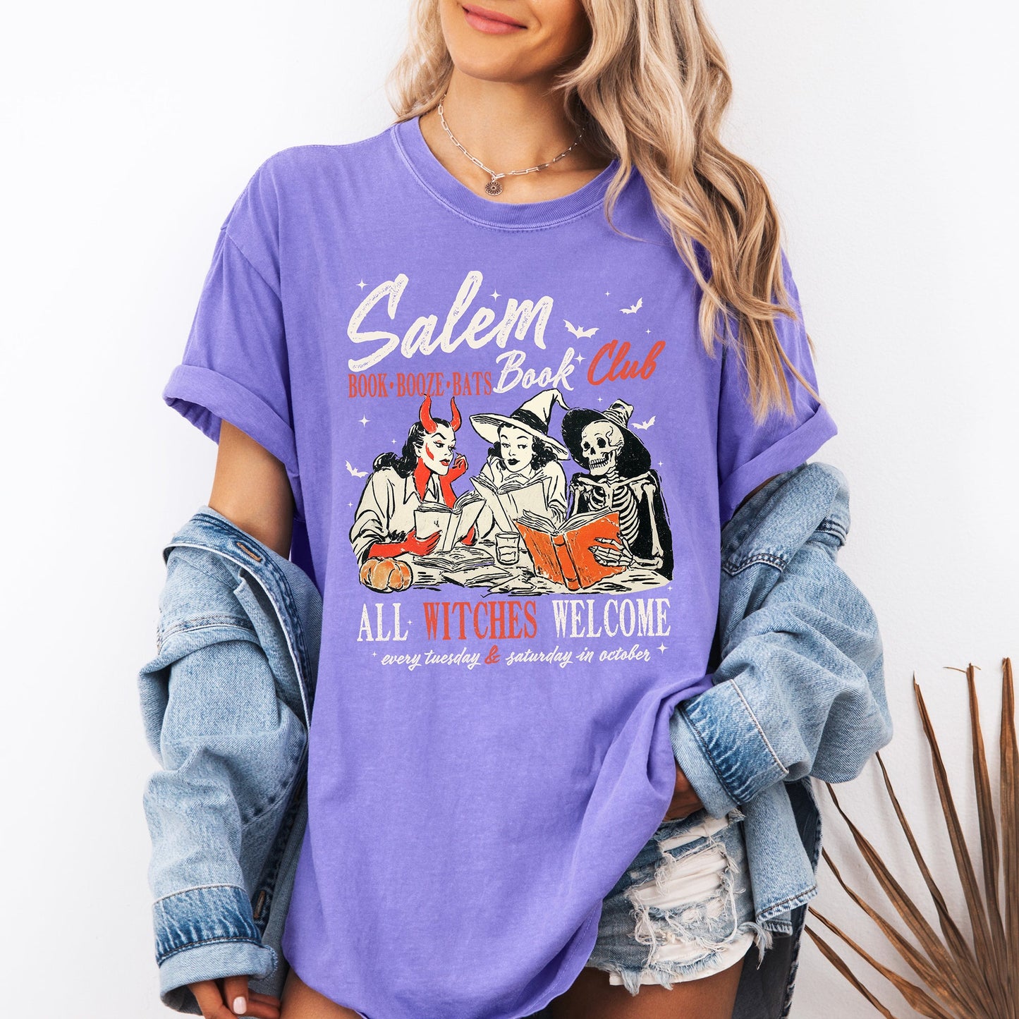 Salem Book Club, All Witches Welcome, Bookish, Booktok, Halloween, Trending Graphic Tee, Comfort Colors T-Shirt