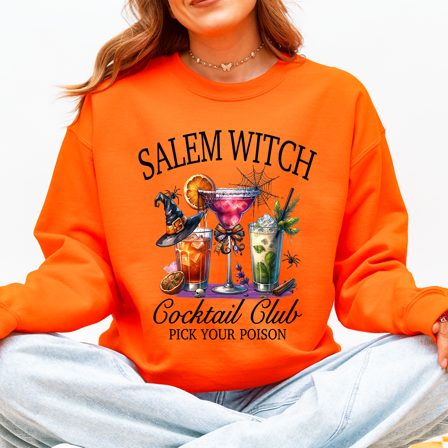 Salem Witch Cocktail Club Funny Halloween Party Sweatshirt Refinery Number One