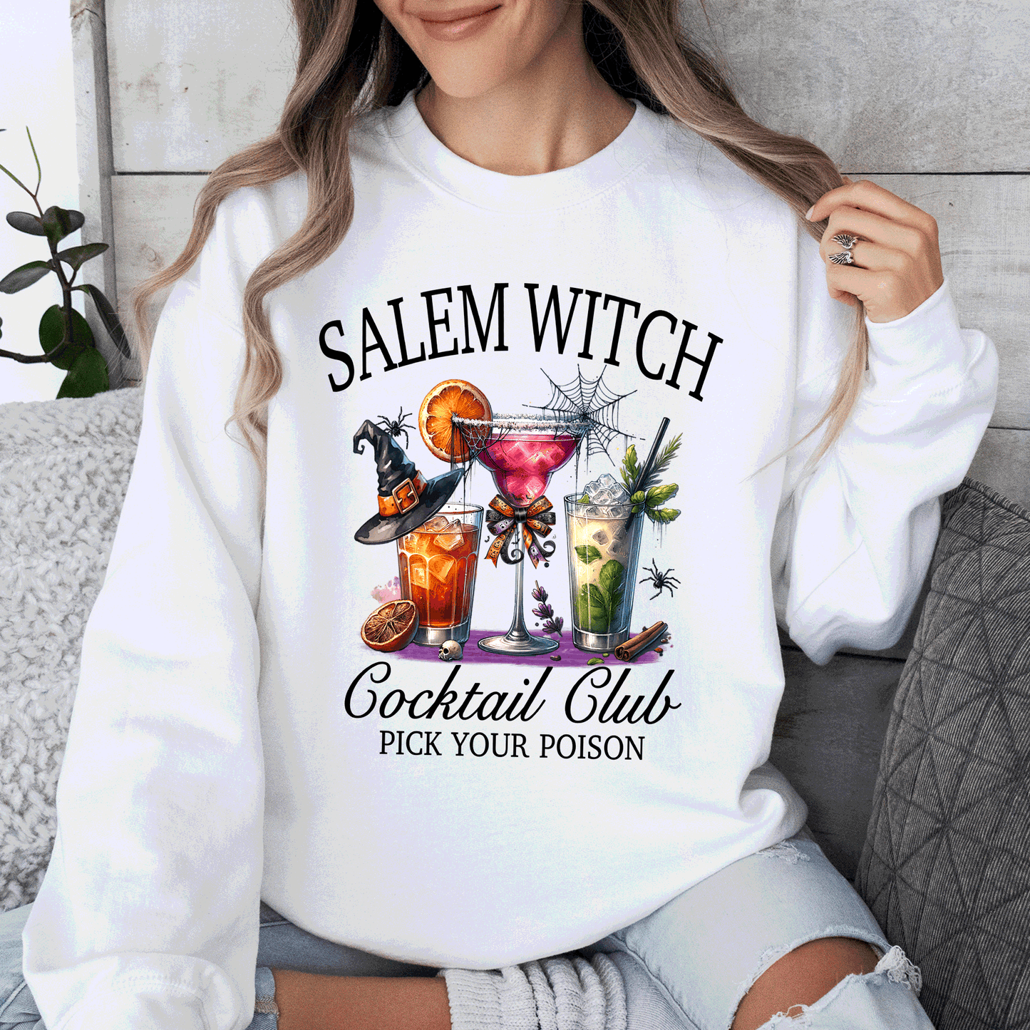 Salem Witch Cocktail Club, Funny, Halloween, Drinks, Party Sweatshirt