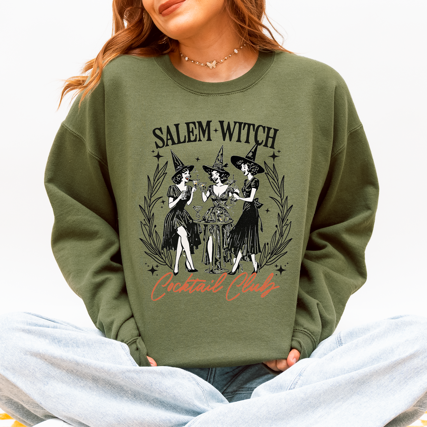 Salem Witch, Cocktail Club, Halloween, Spooky Sweatshirt