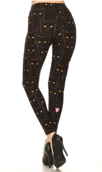 Cat Face High Waisted Yoga Leggings