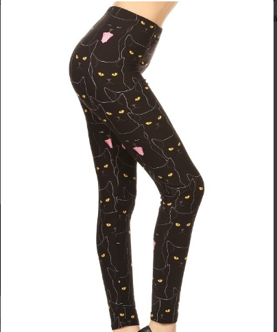 Cat Face High Waisted Yoga Leggings