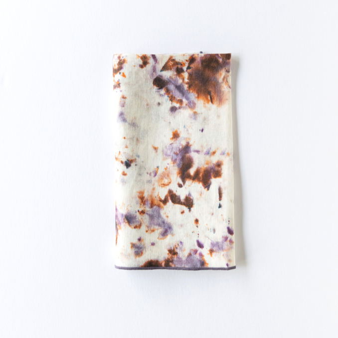 Rose Marble Print Linen Napkin with Plum or Lavender Trim