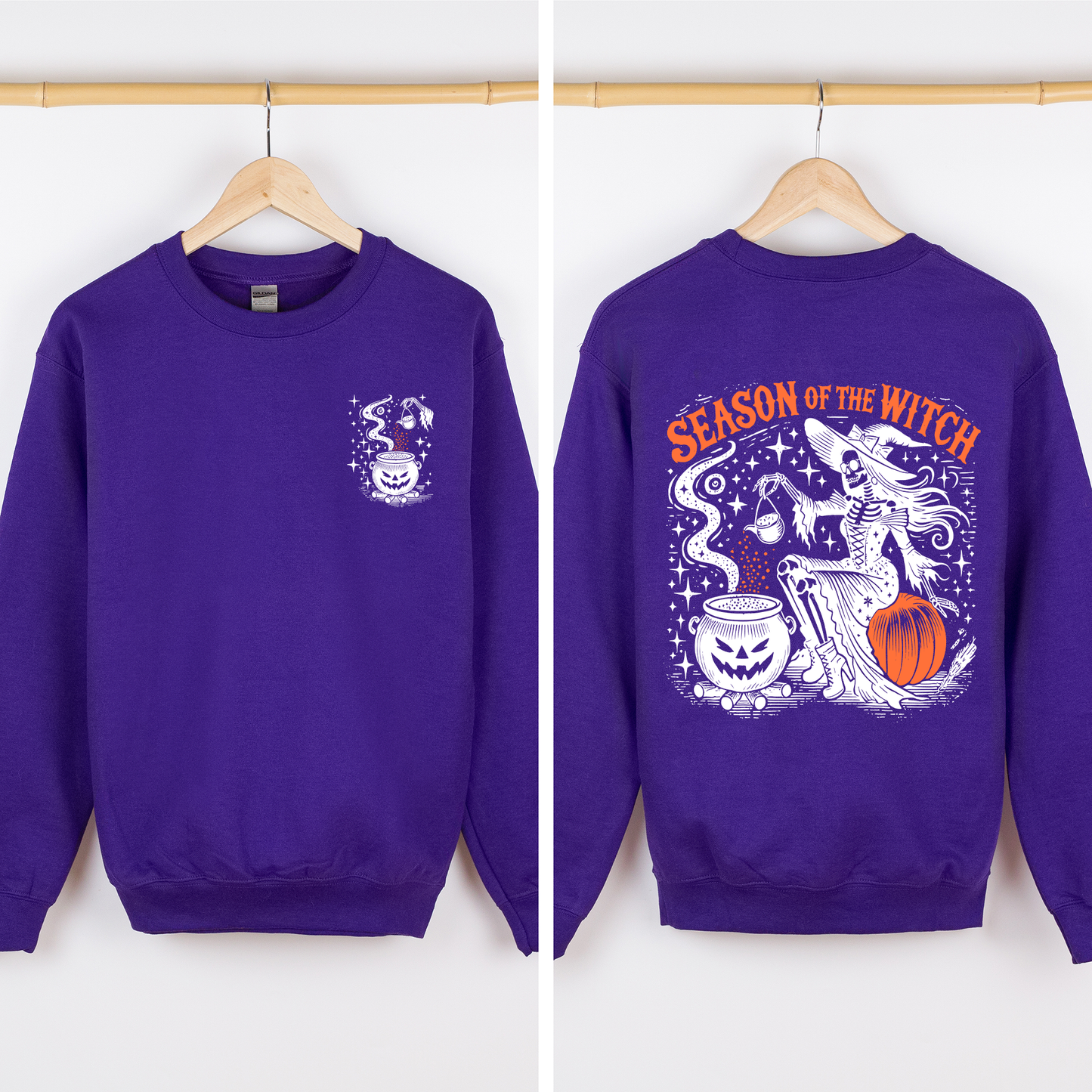 Halloween Spooky Sweatshirt Front and Back Season of the Witch Refinery Number One