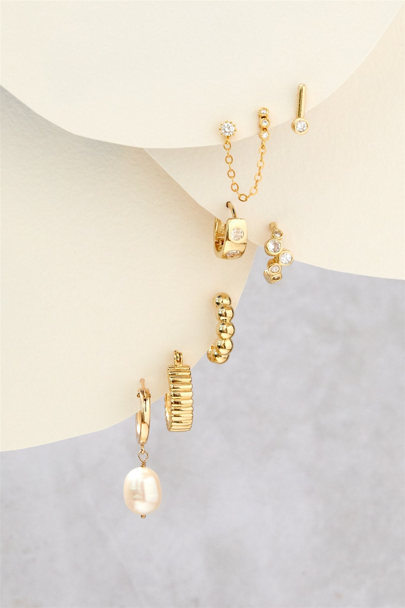 Vermeil Cubic Zirconia Maven Earrings with 14k Gold Filled Chain