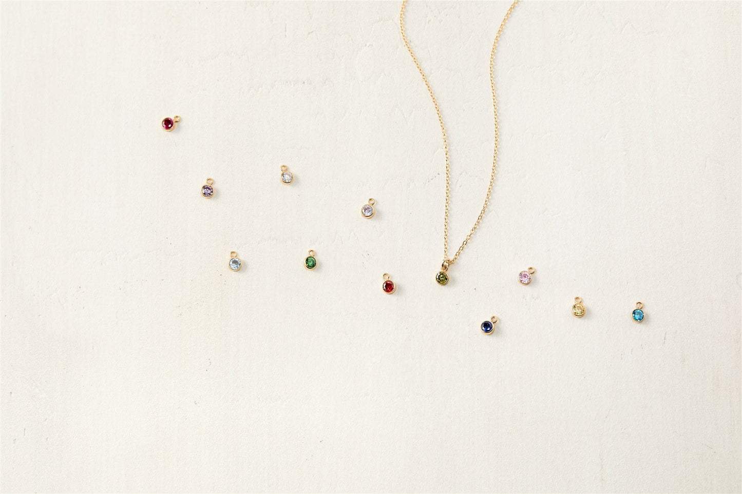 Birthstone Charm 14k Gold Filled or Sterling Silver Necklace